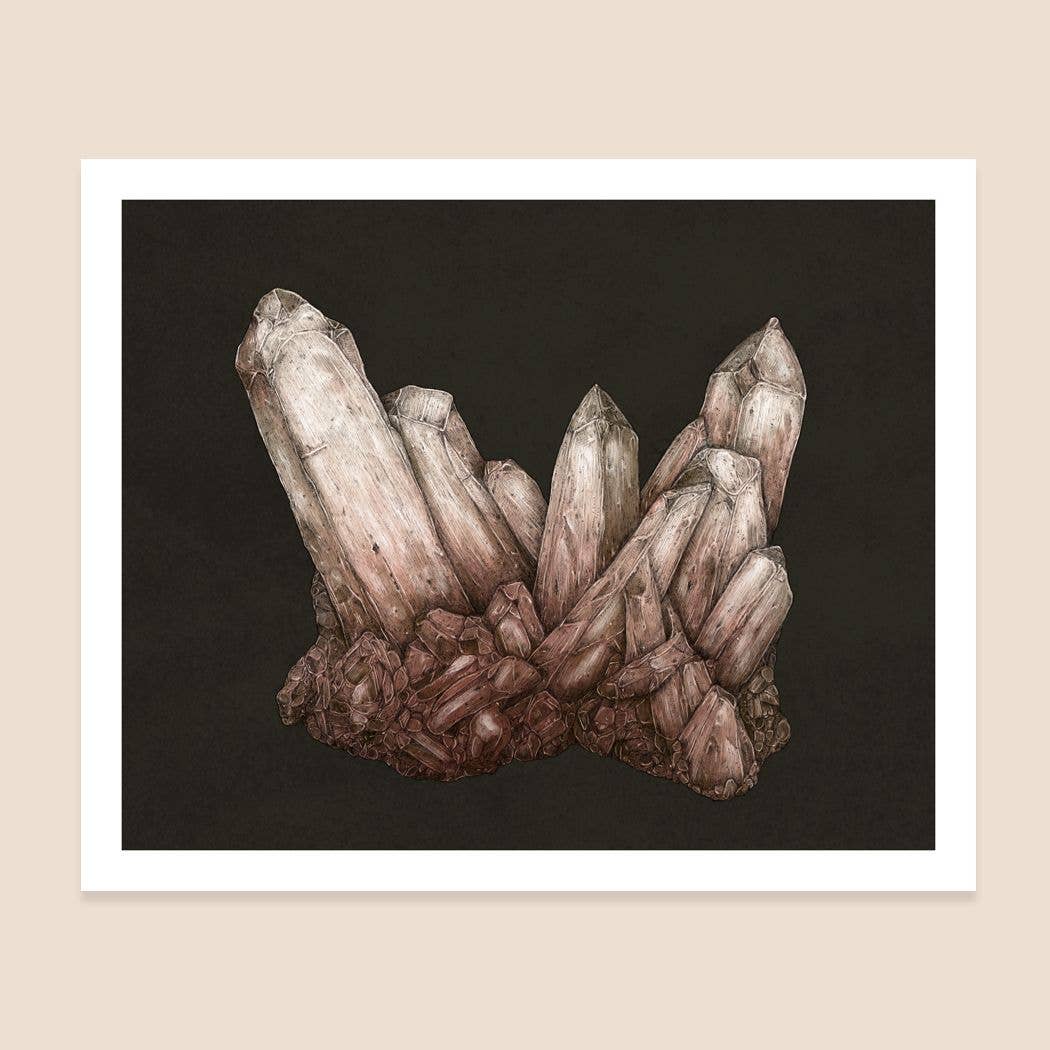 Pink Quartz Crystal Print 10” x 8” - Jessica Roux