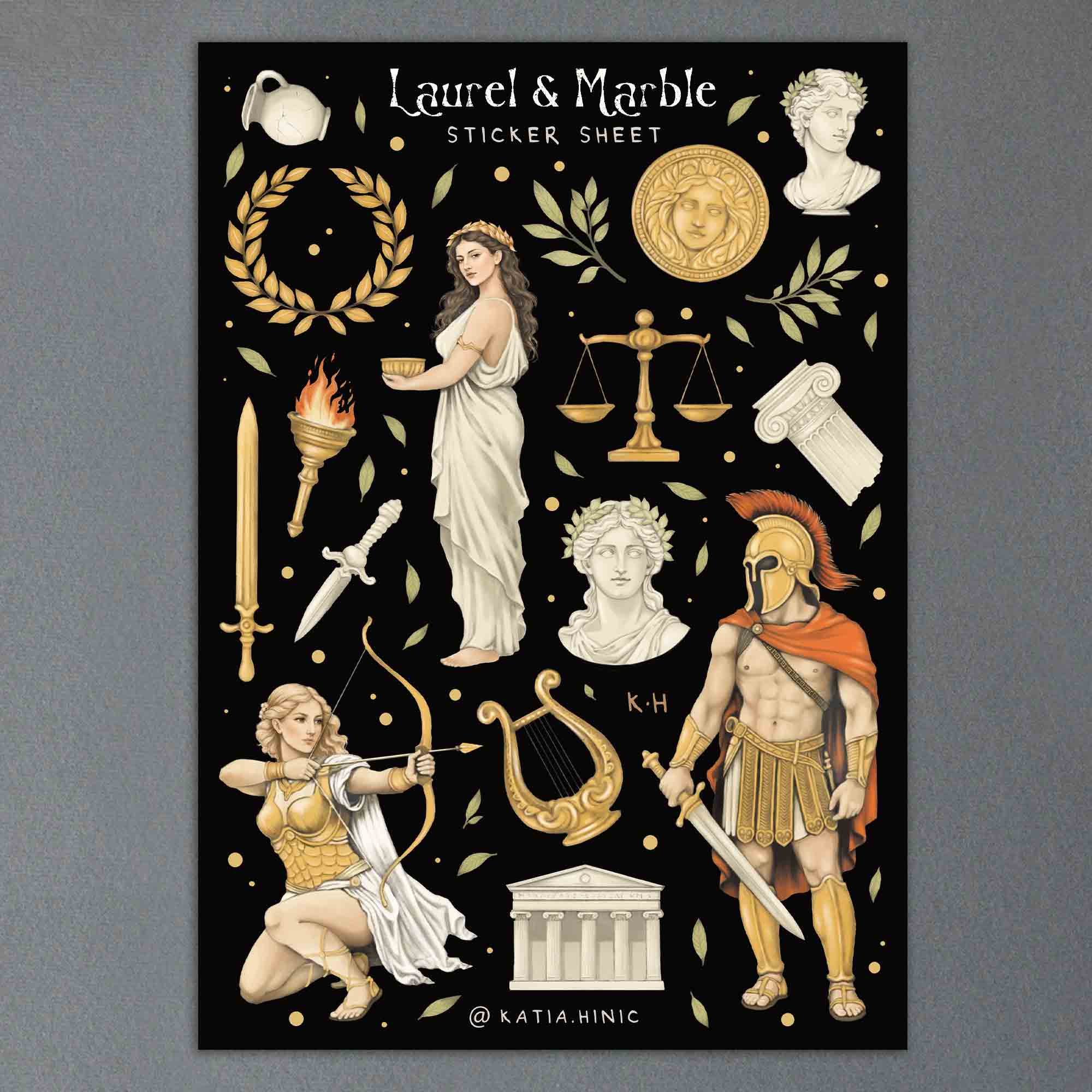 'Laurel & Marble' sticker sheet