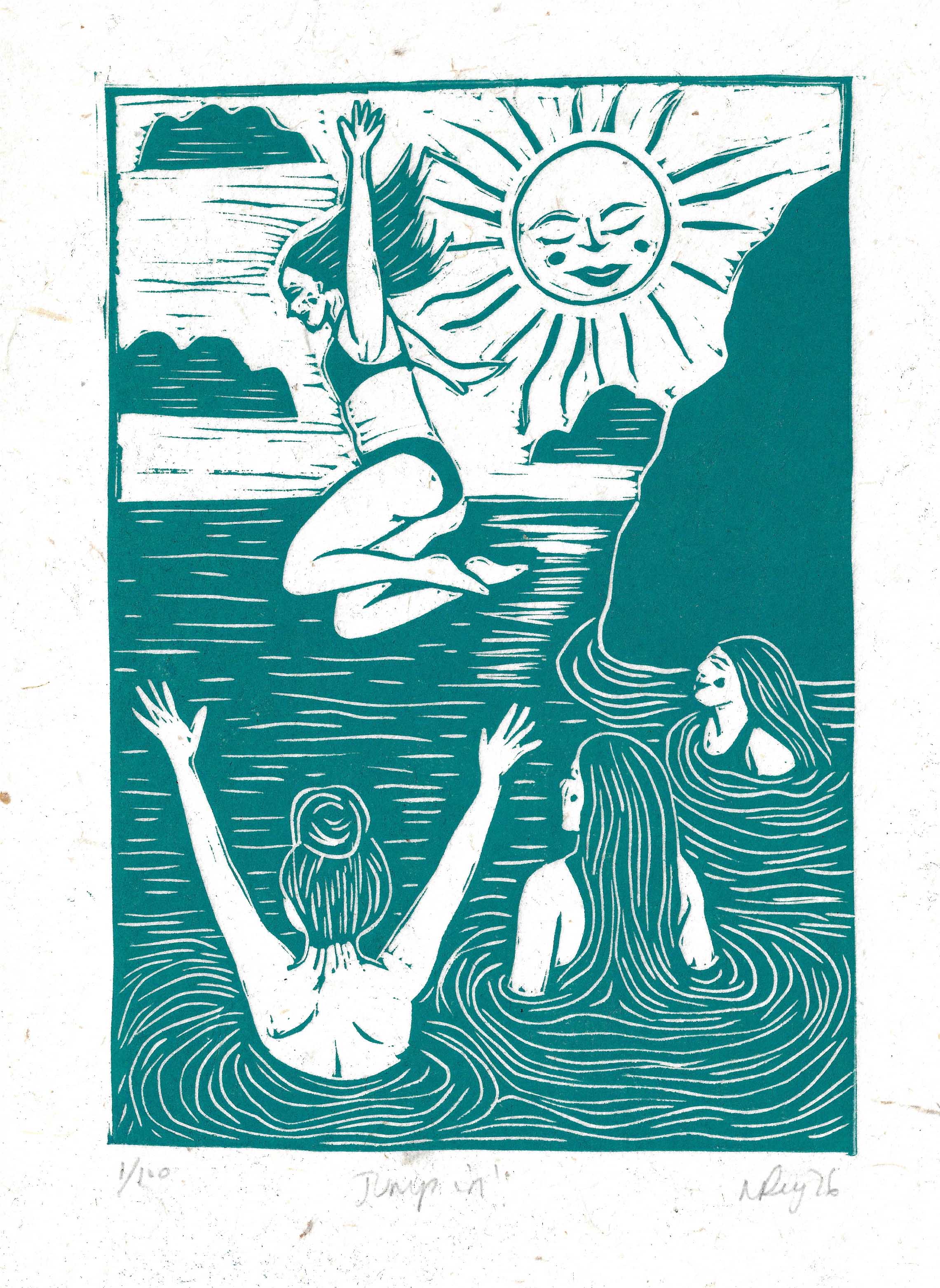 Jump In, Wild Swimming Greeting Card