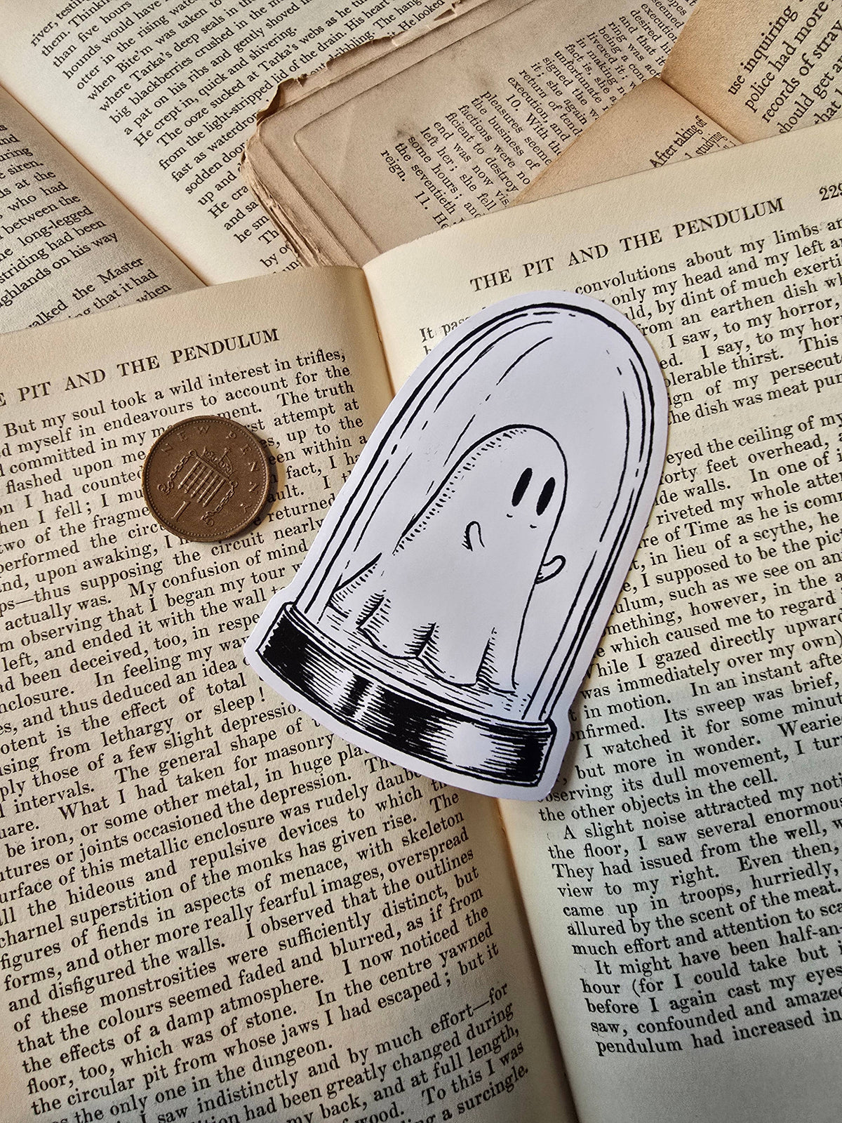 Bell Jar Ghost Vinyl Sticker