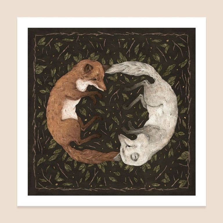 Foxes Print 8" x 8" - Jessica Roux