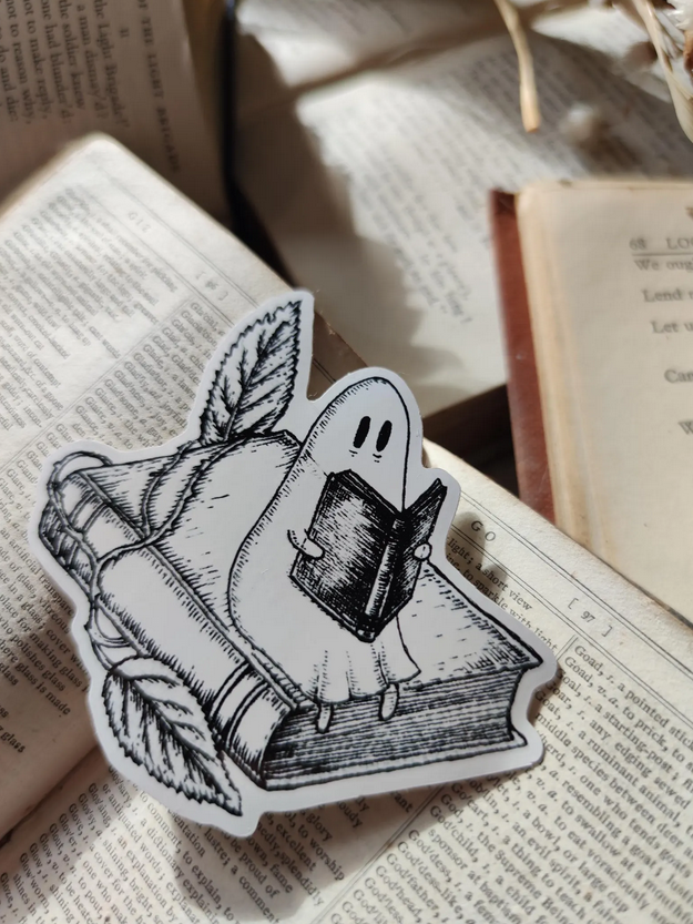Library Ghost Vinyl Sticker