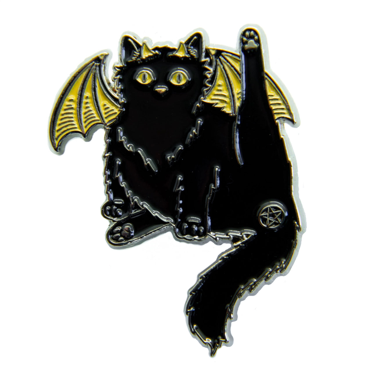 Black Cat Pentacle Butthole Enamel Pin - Ectogasm