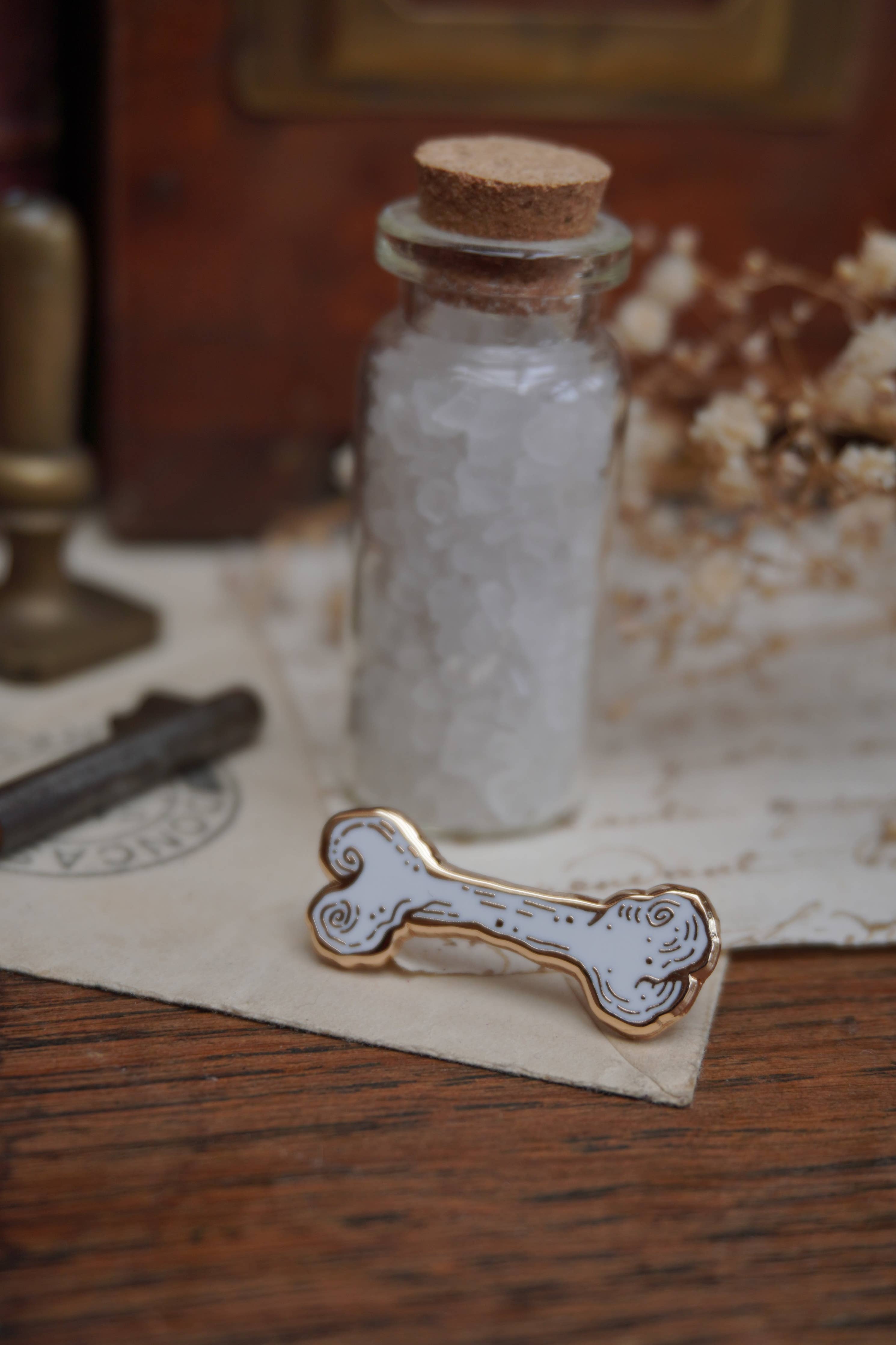 Oddities Bone Enamel Pin - Tooth & Toad
