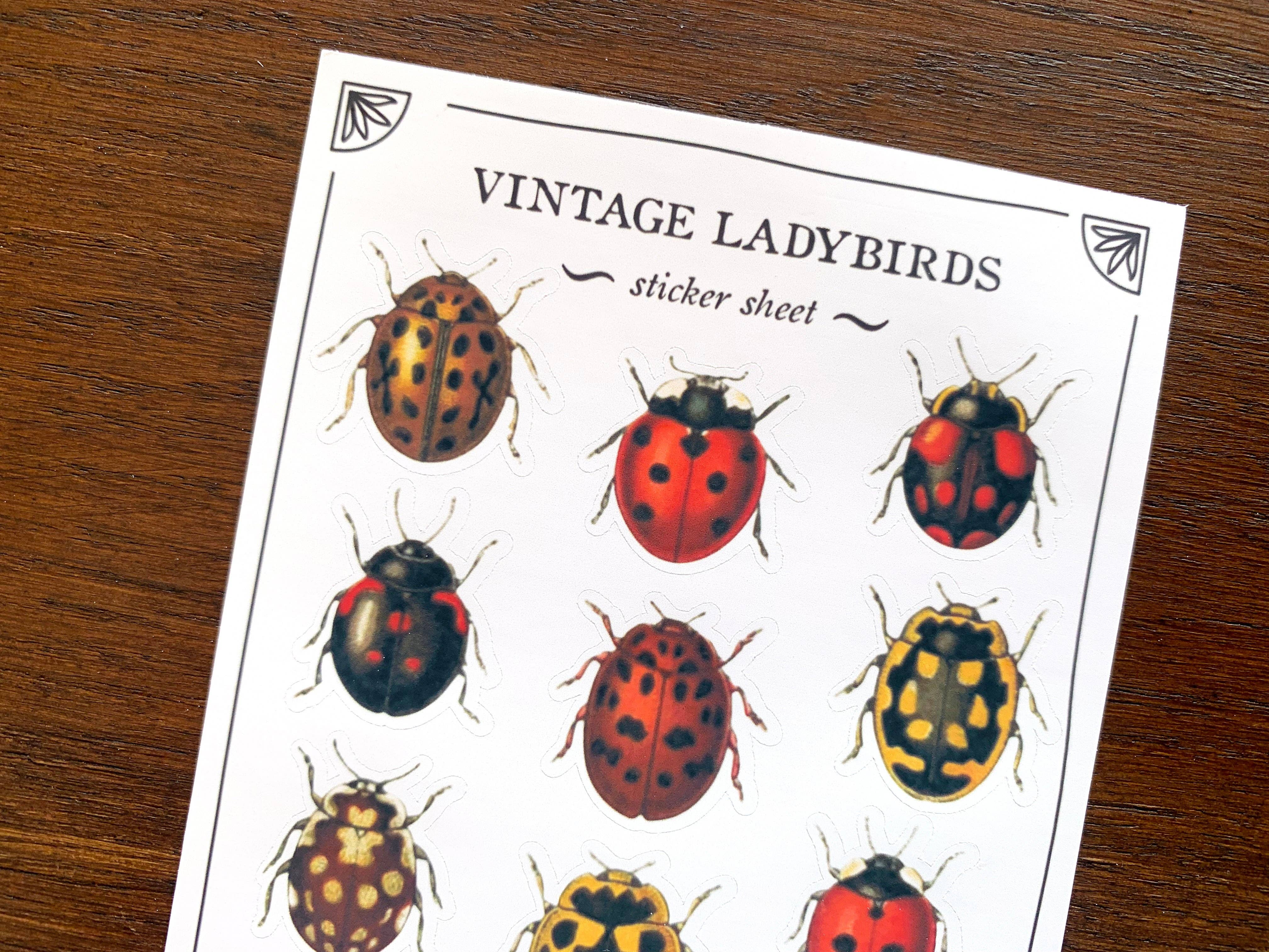 Vintage Ladybirds Sticker Sheet