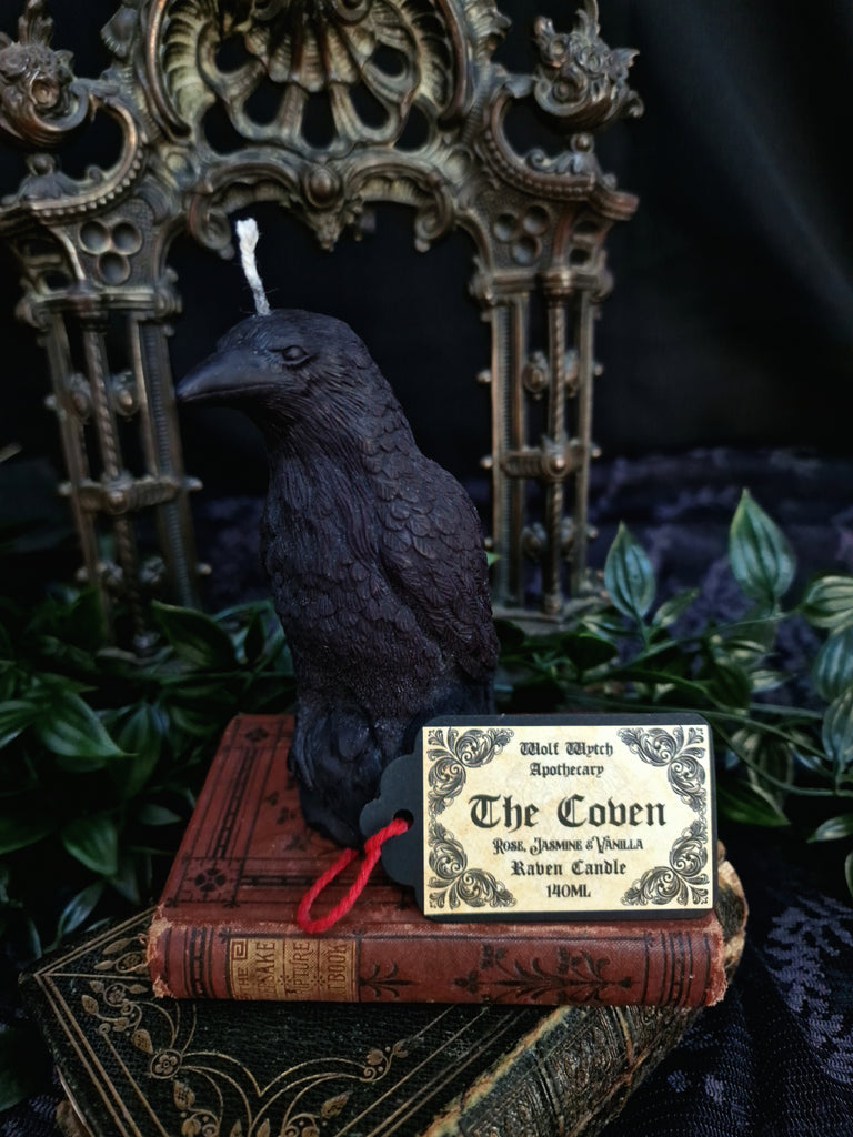 The Coven 'Edgar' Raven Pillar Candle