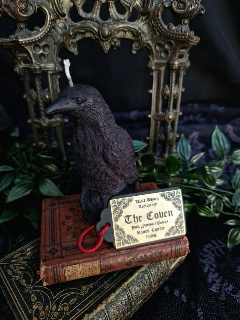 The Coven 'Edgar' Raven Pillar Candle