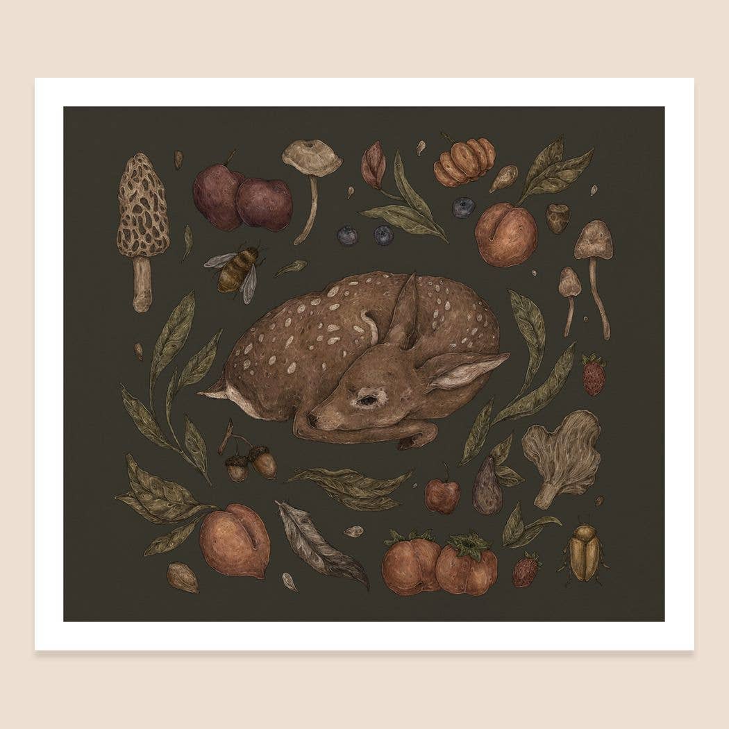 10.5” x 9” Foraging Fawn Print