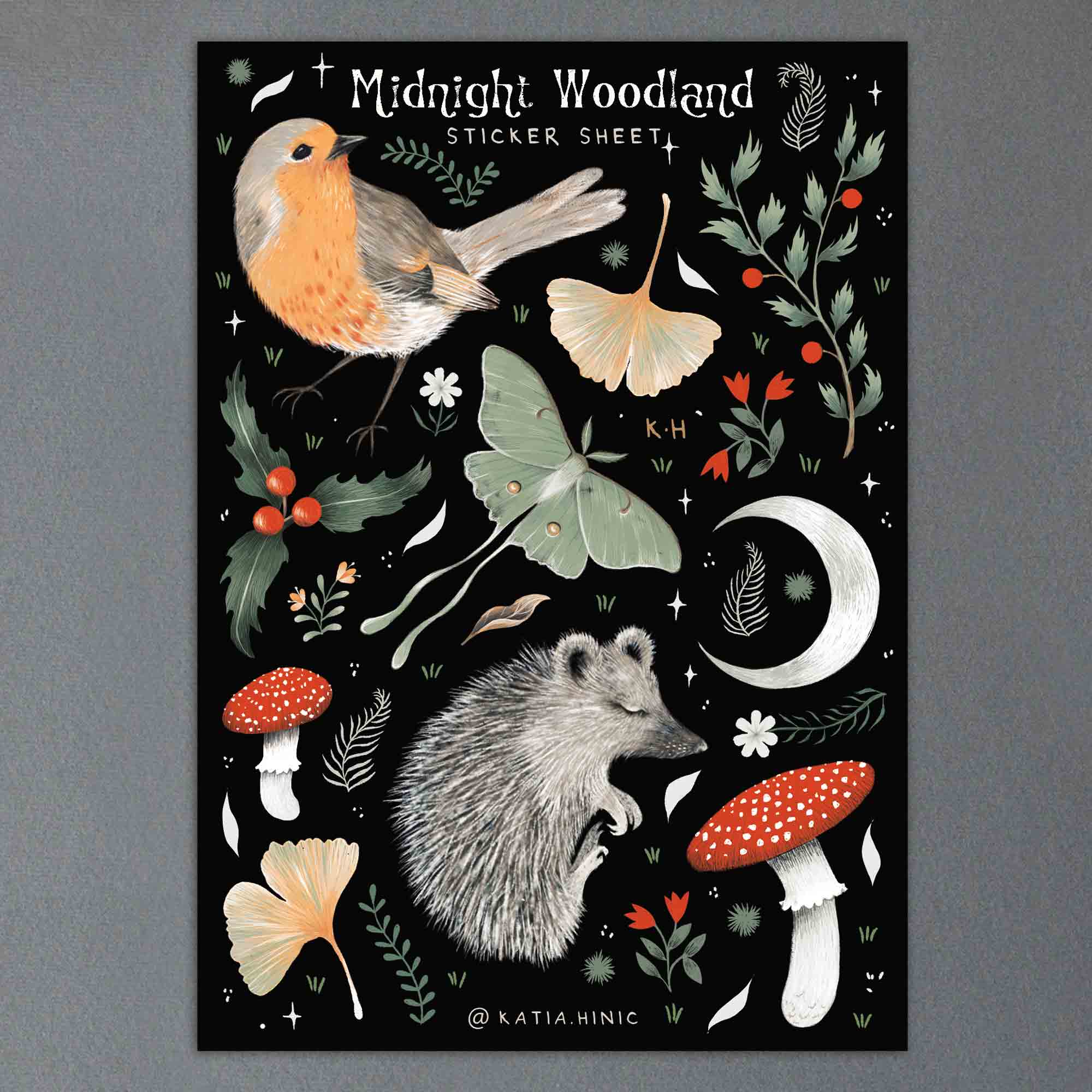 'Midnight Woodland' sticker sheet
