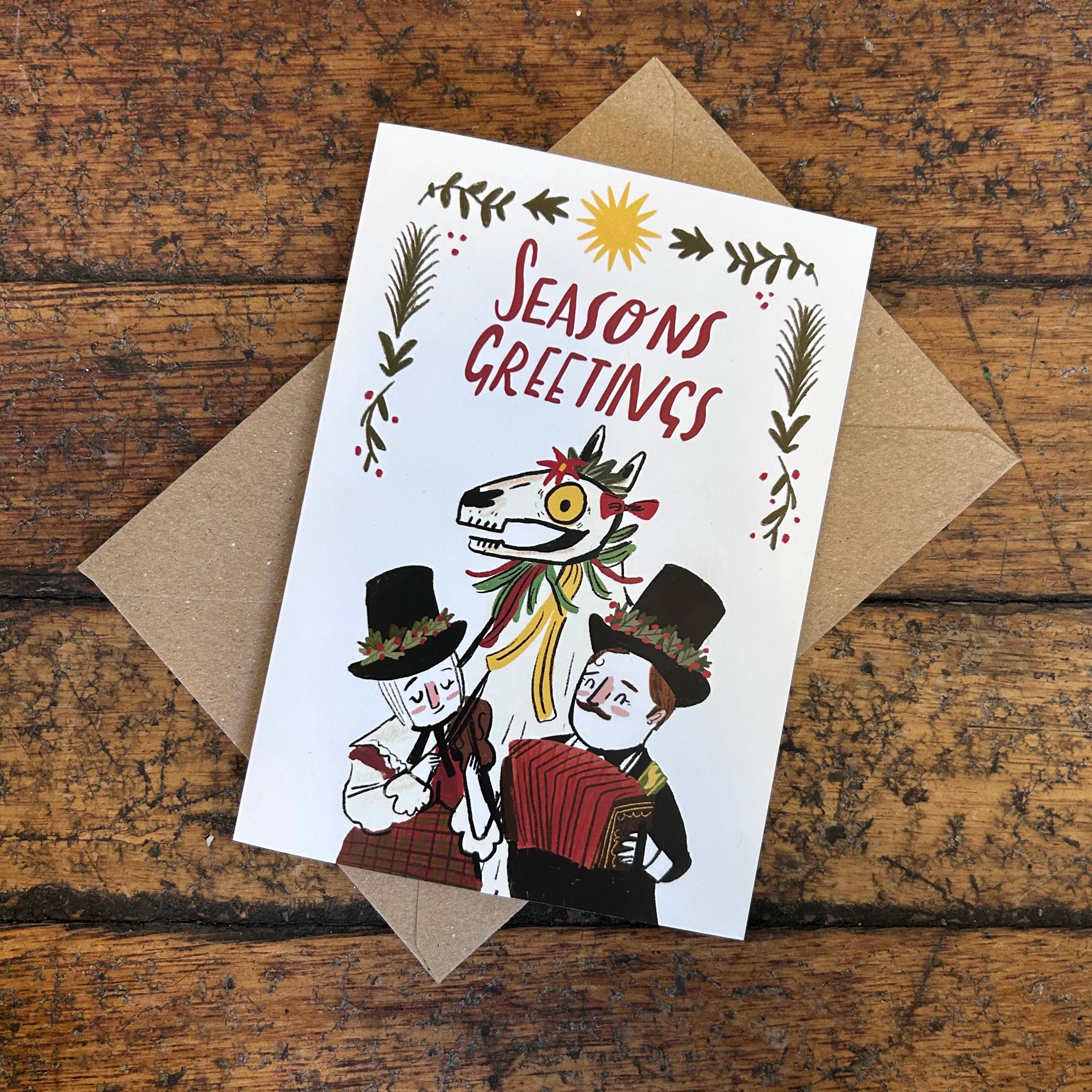 Mari Lwyd Seasons Greetings Card