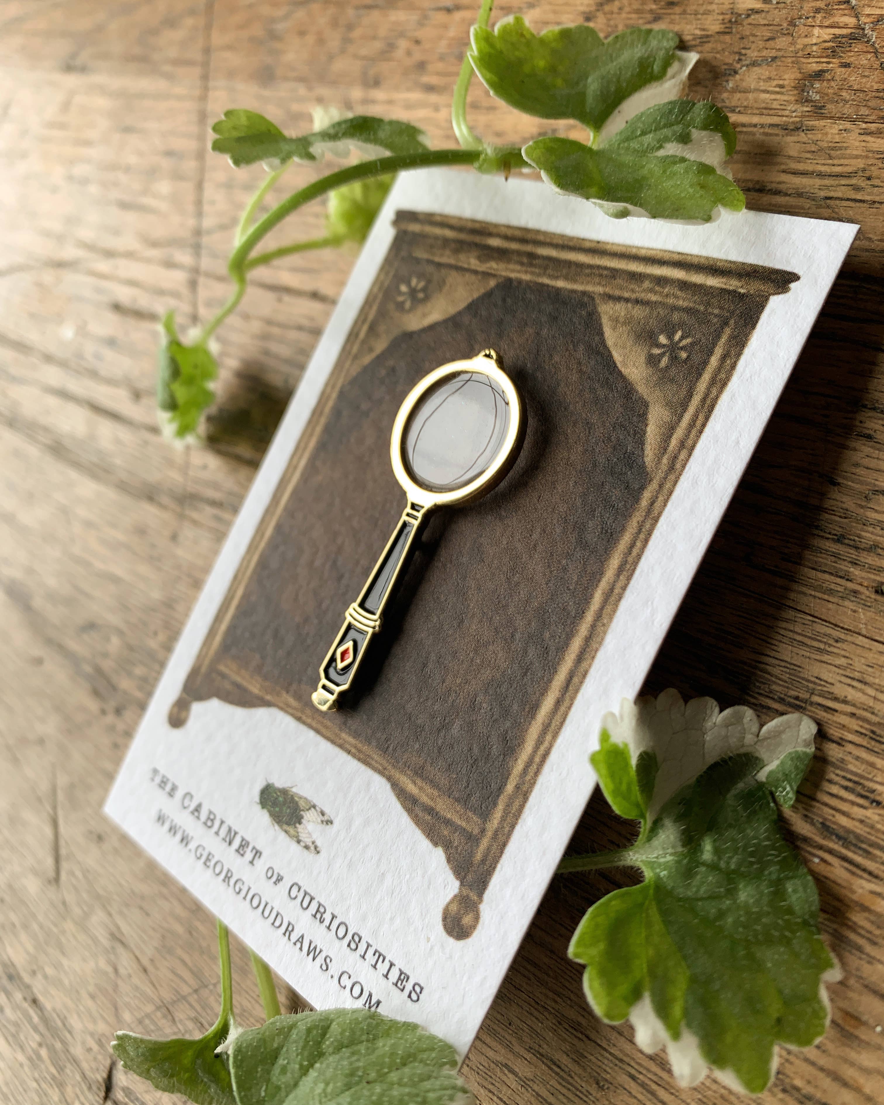 Magnifying Glass Enamel Pin Badge