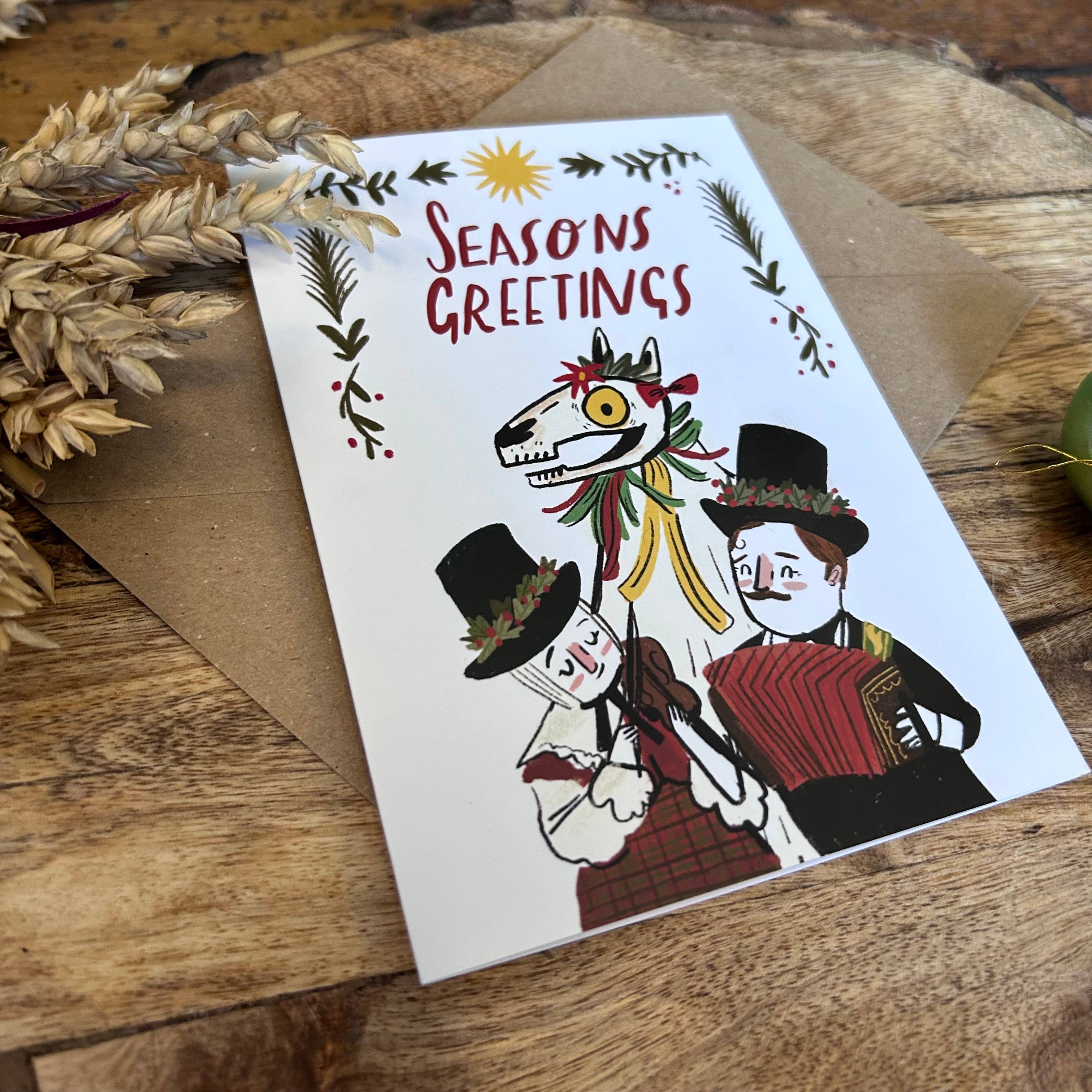 Mari Lwyd Seasons Greetings Card
