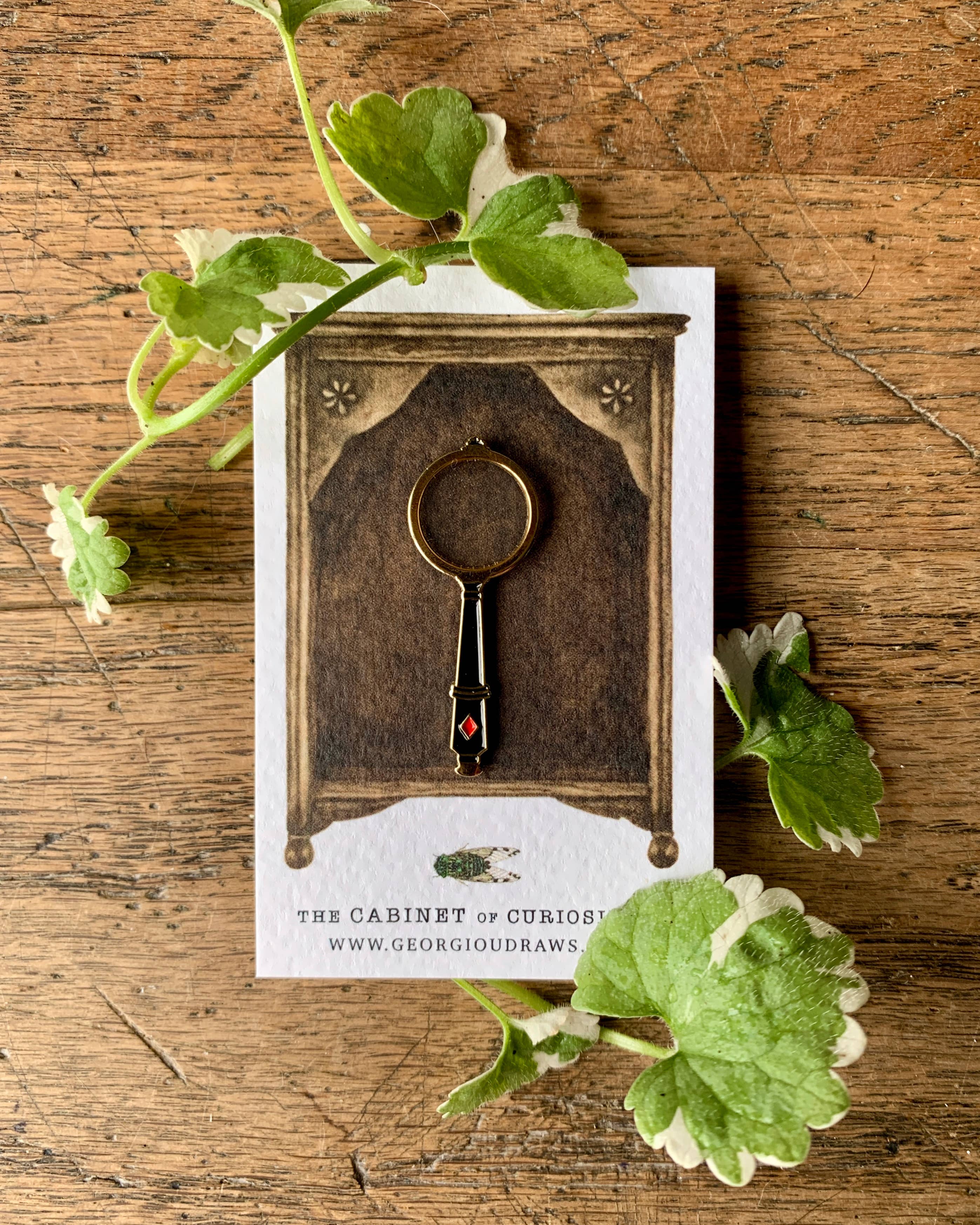 Magnifying Glass Enamel Pin Badge