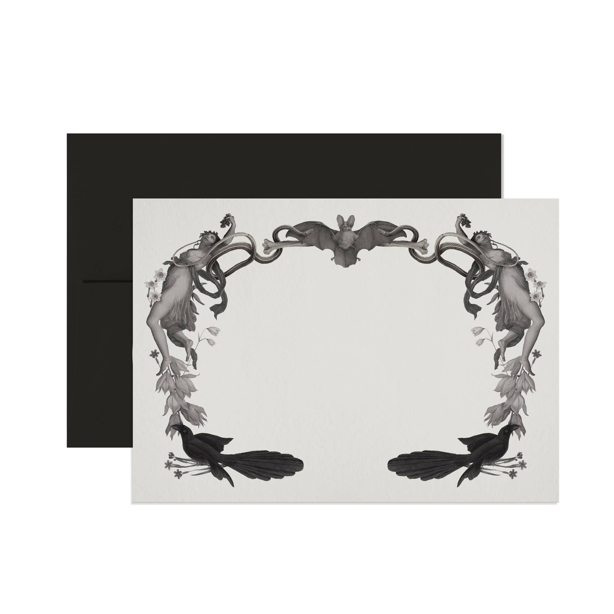 Bat Frame Antique Notecard Set - Open Sea