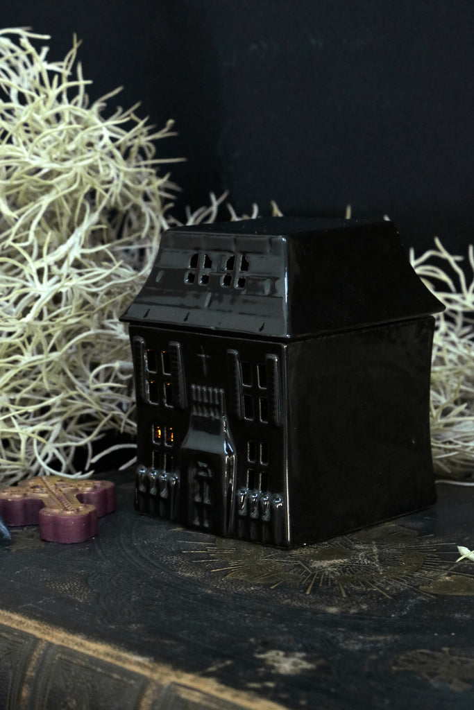 Black Haunted House Wax Burner