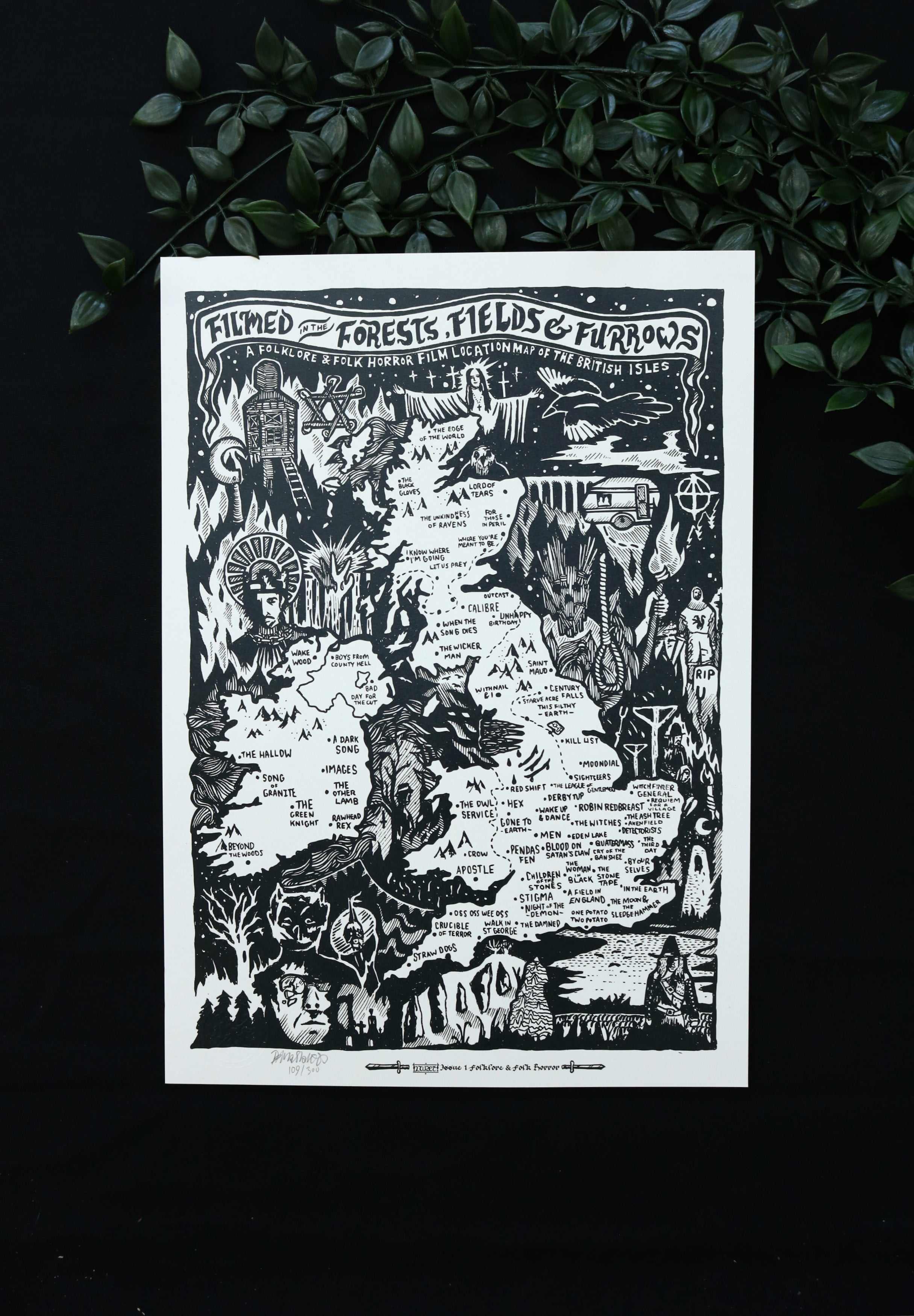 Hwaet! - Folklore / Folk Horror Map A3 Art Print