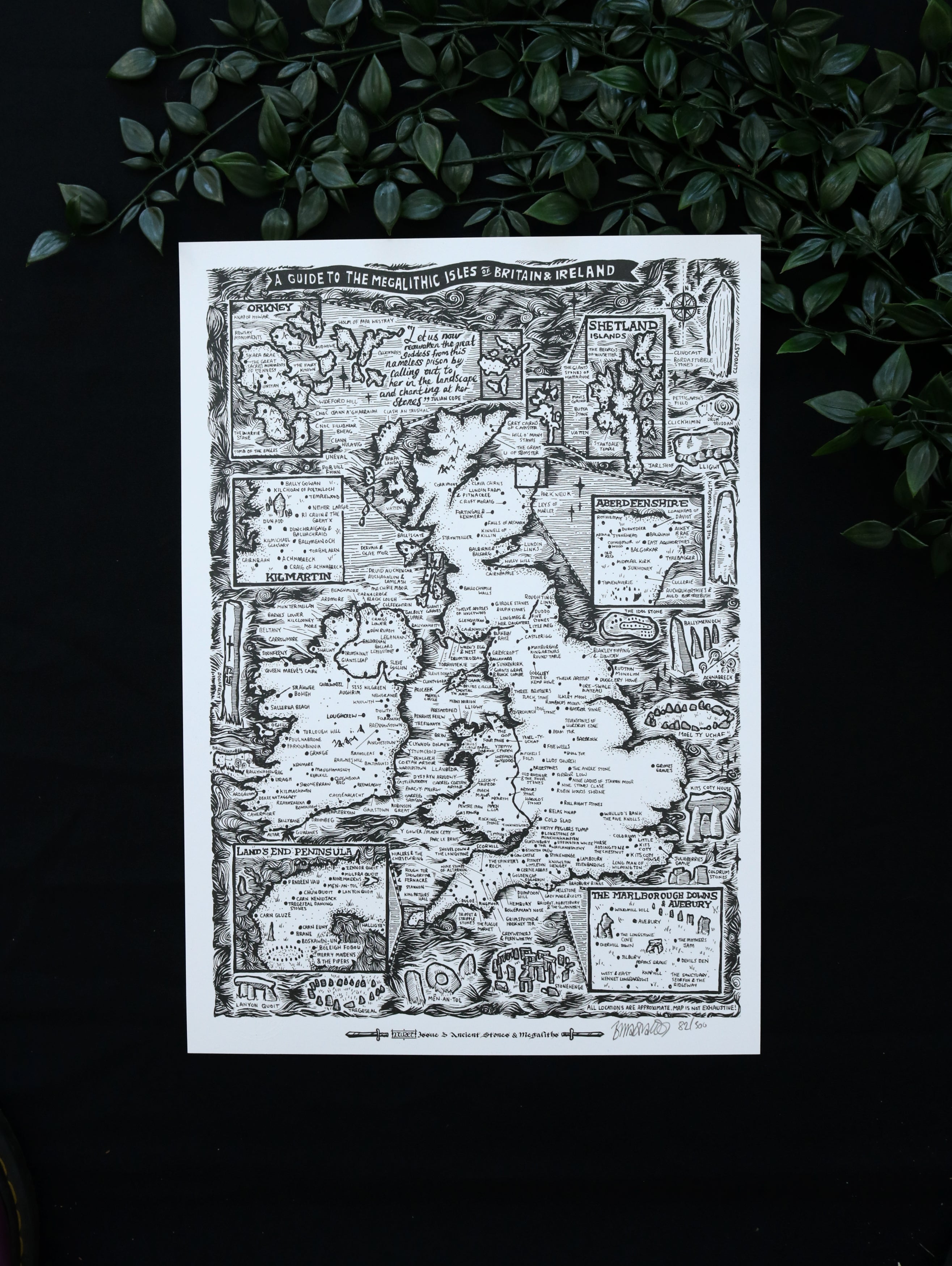 Hwaet! - A Guide To The Megalithic Isles Of Britain And Ireland A3 Art Print