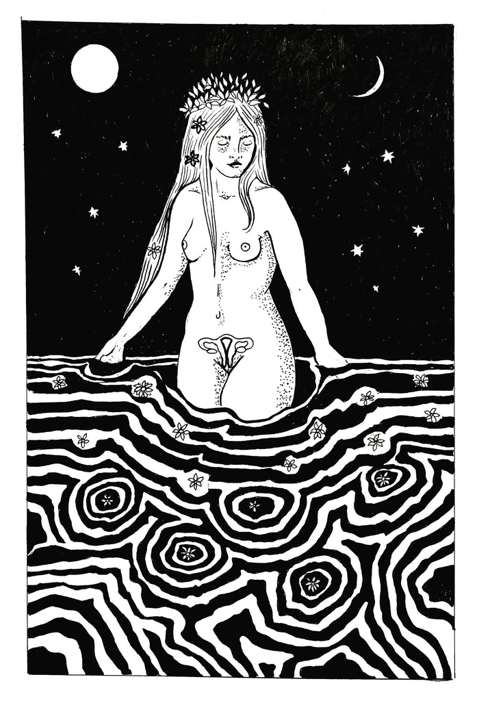 Lady Of The Lake Art Print - Black & Bone