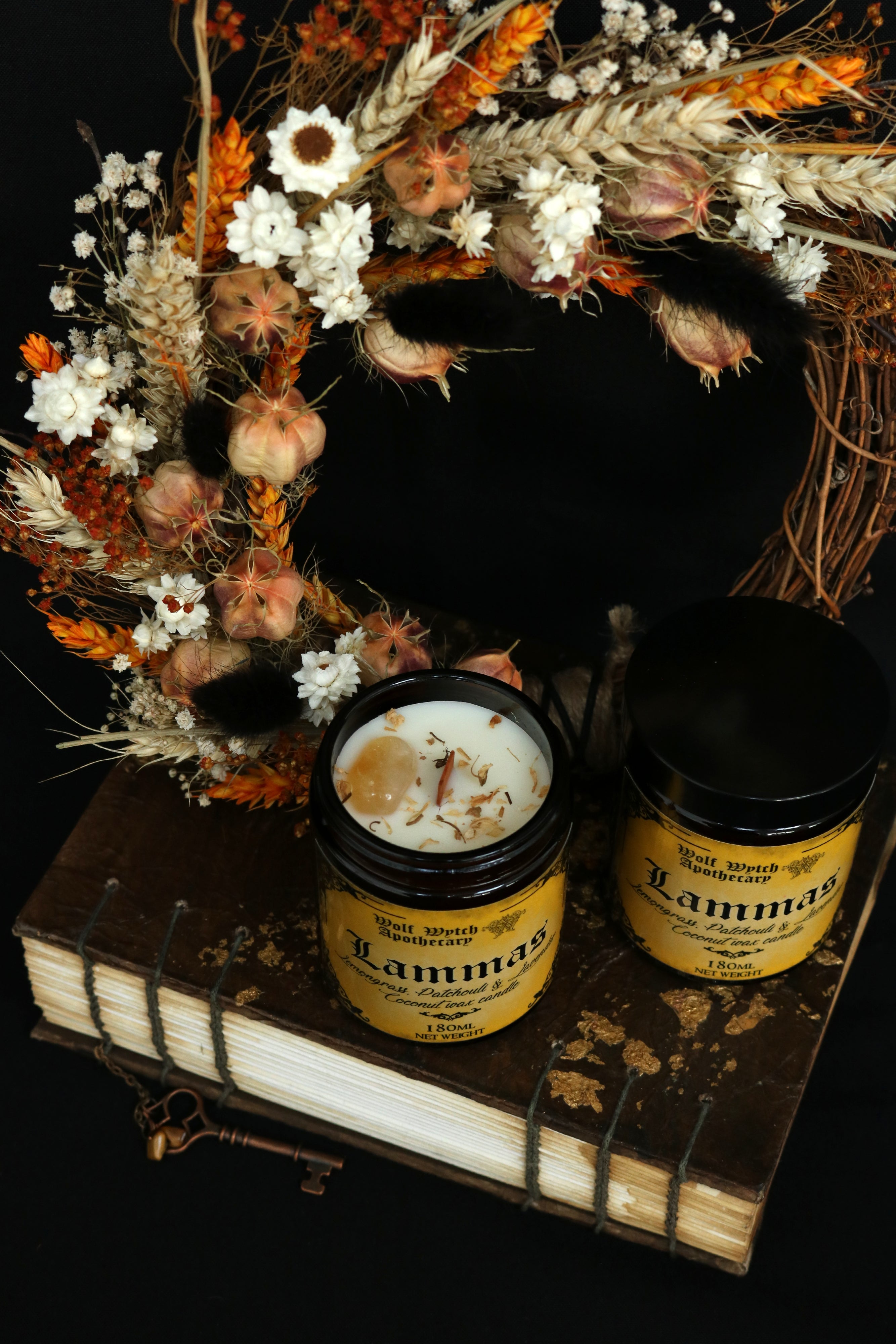 Lammas Sabbat Botanical Candle | Patchouli, Lavender, Lemongrass