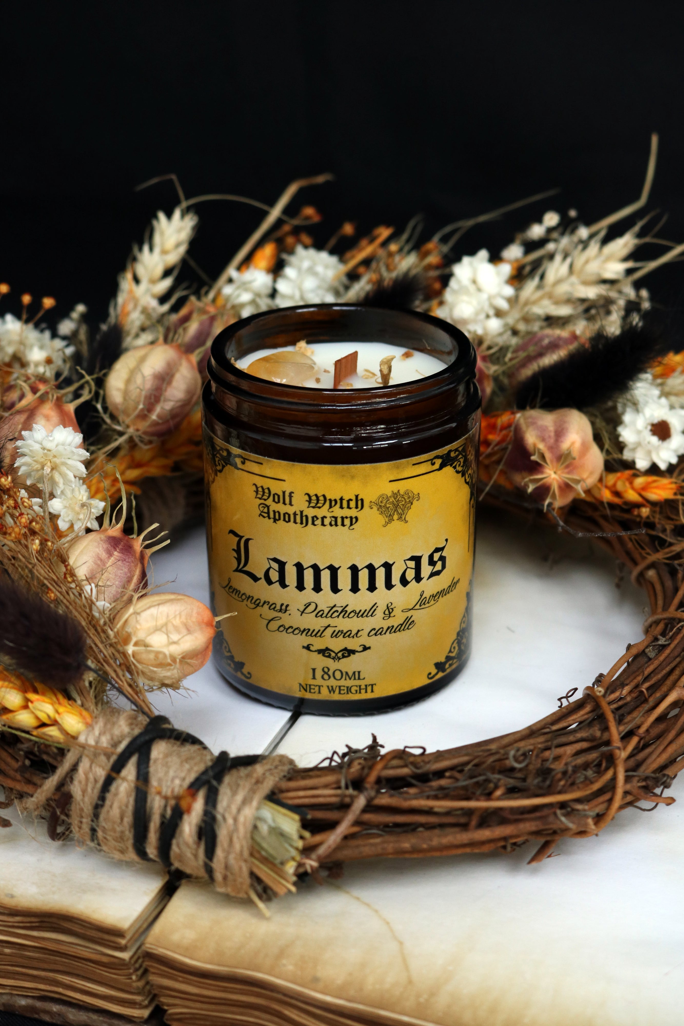 Lammas Sabbat Botanical Candle | Patchouli, Lavender, Lemongrass