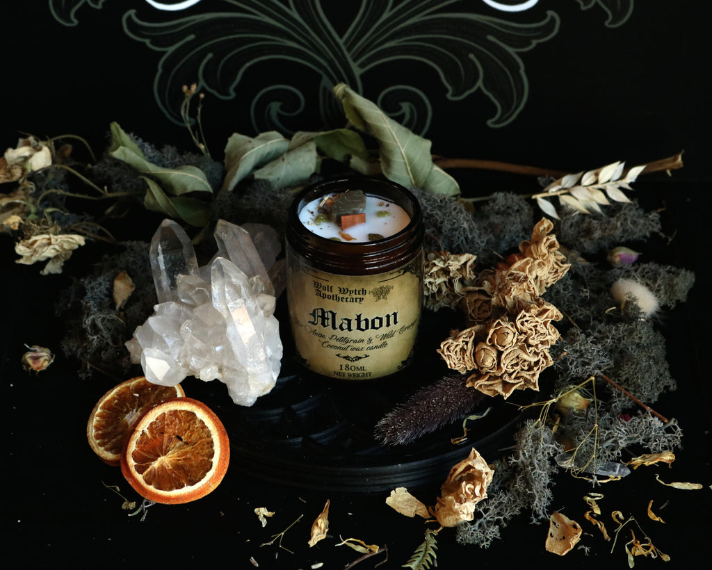 Mabon botanical candle