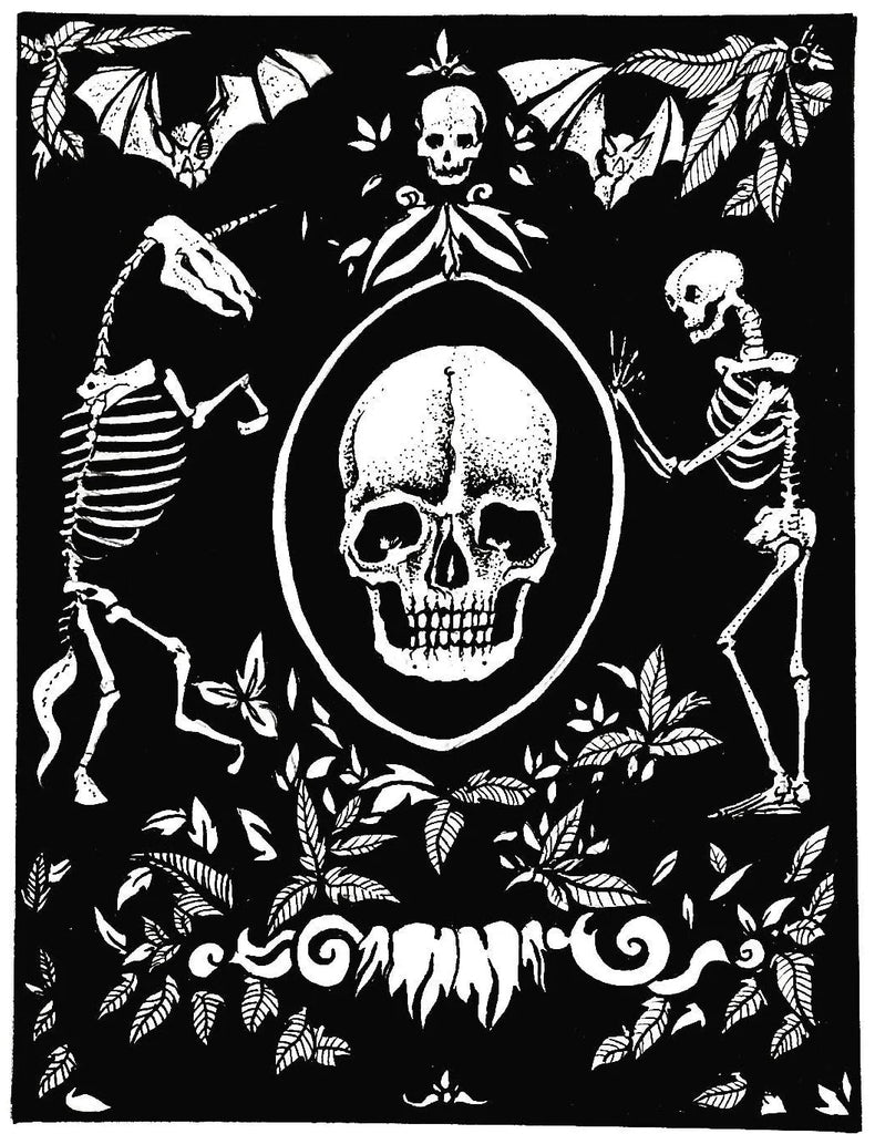 Memento Mori Art Print - Black & Bone