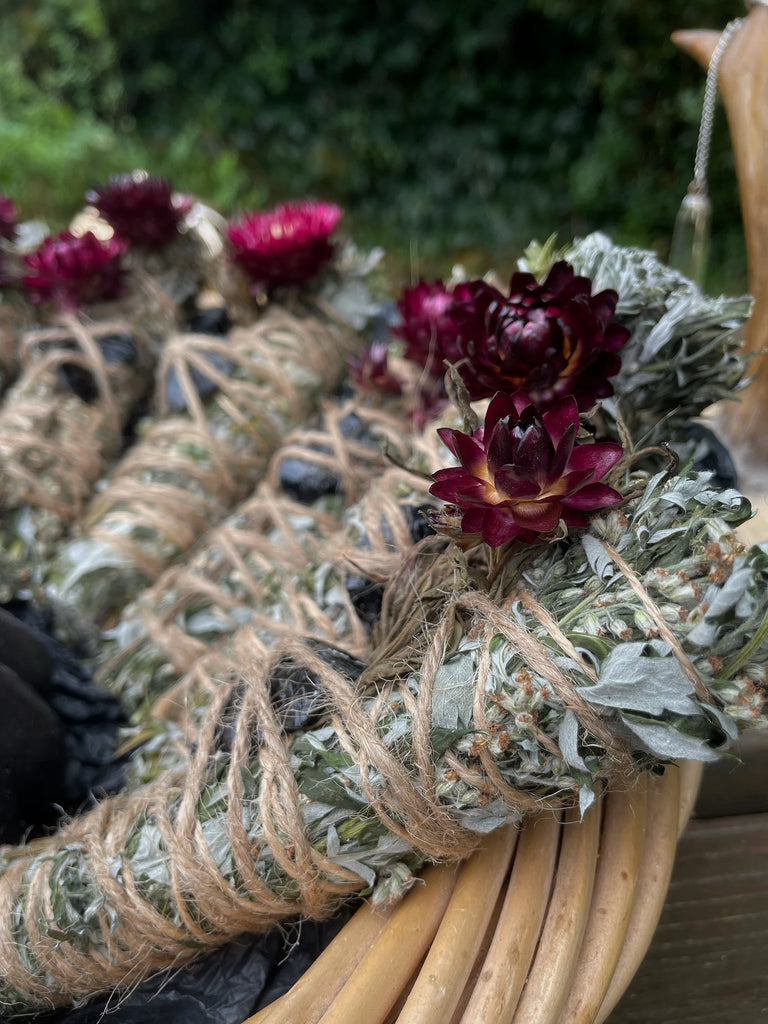 Mugwort & Obsidian Smoke Wand