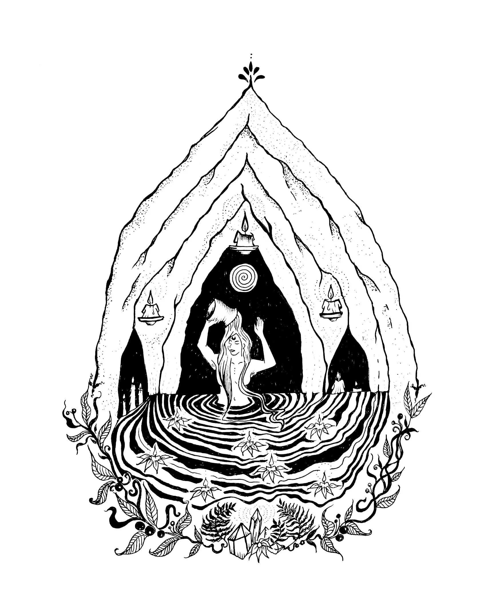 Nymph Of The White Spring Art Print - Black & Bone