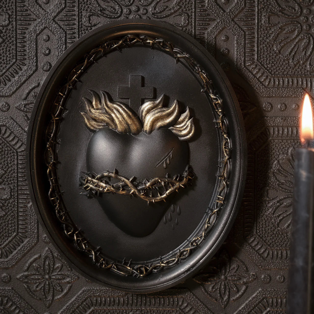 The Sacred Heart Wall Plaque - Thorns - The Blackened Teeth