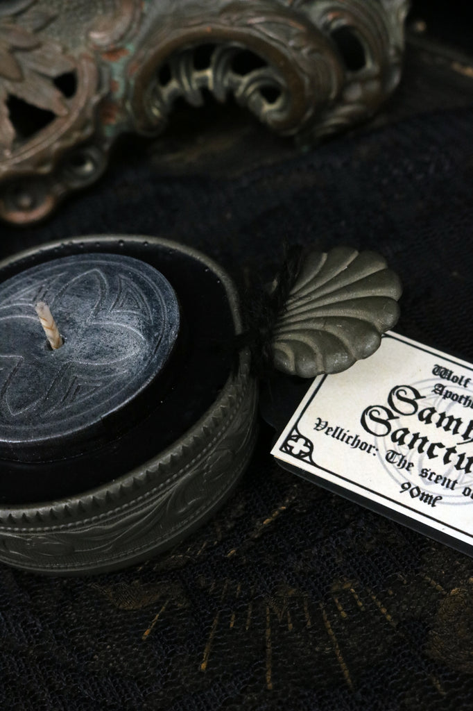 Samhain Sanctuary - Ornate Etain French Pewter Tastevin Candle 90ml