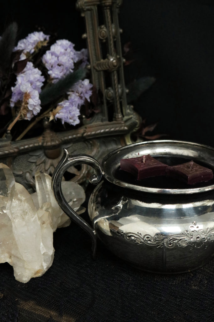 Samhain Sanctuary - Victorian Ornate Silver Plated Bowl Candle 520ml