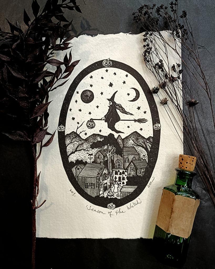 Season Of The Witch Art Print - Black & Bone