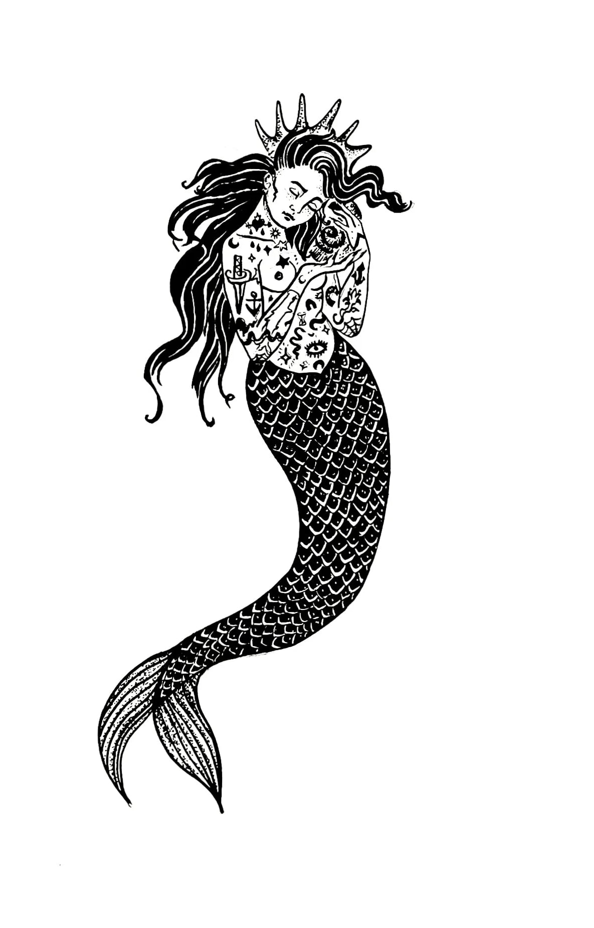 Sea Witch Art Print Art Print - Black & Bone