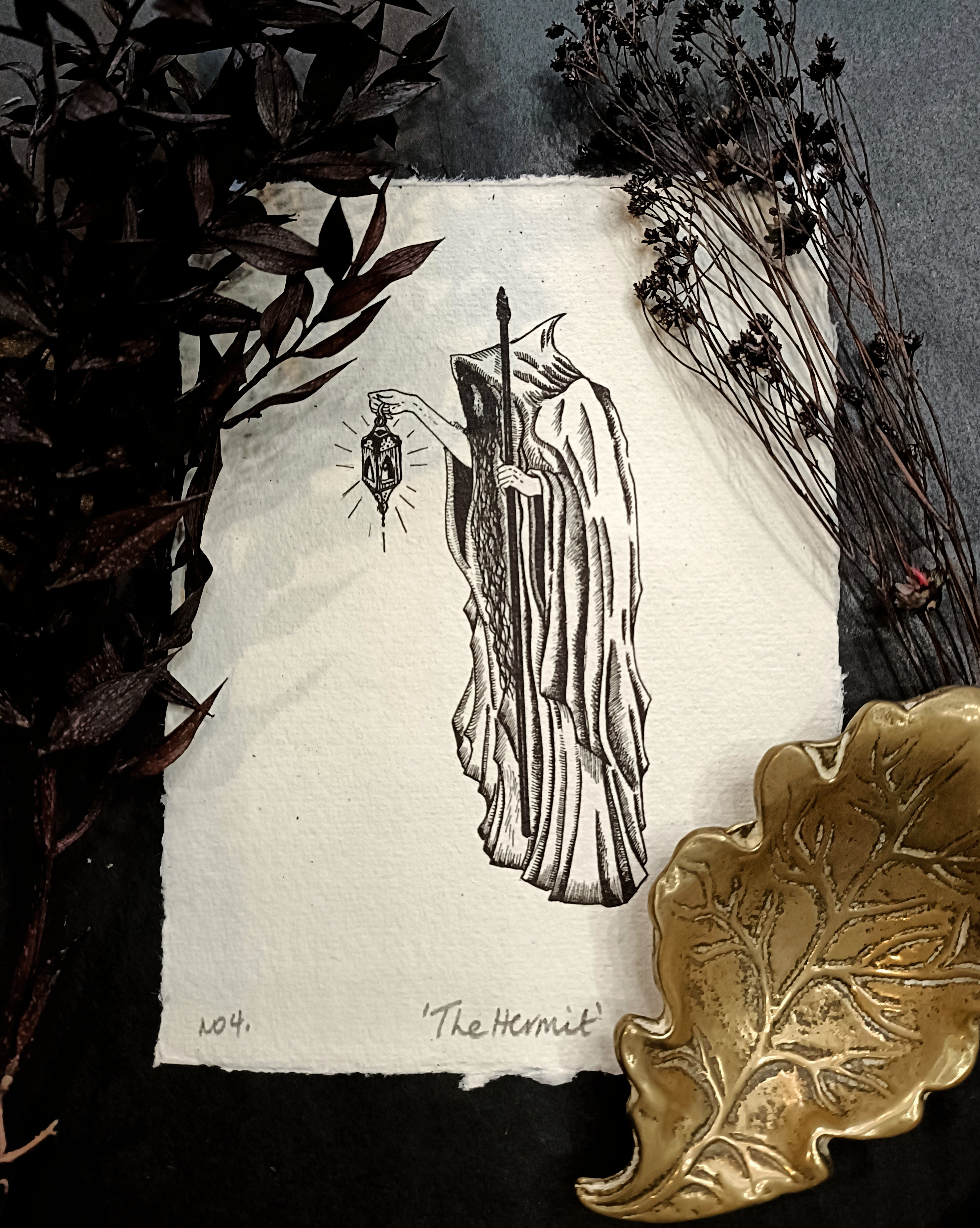 The Hermit Art Print - Black & Bone