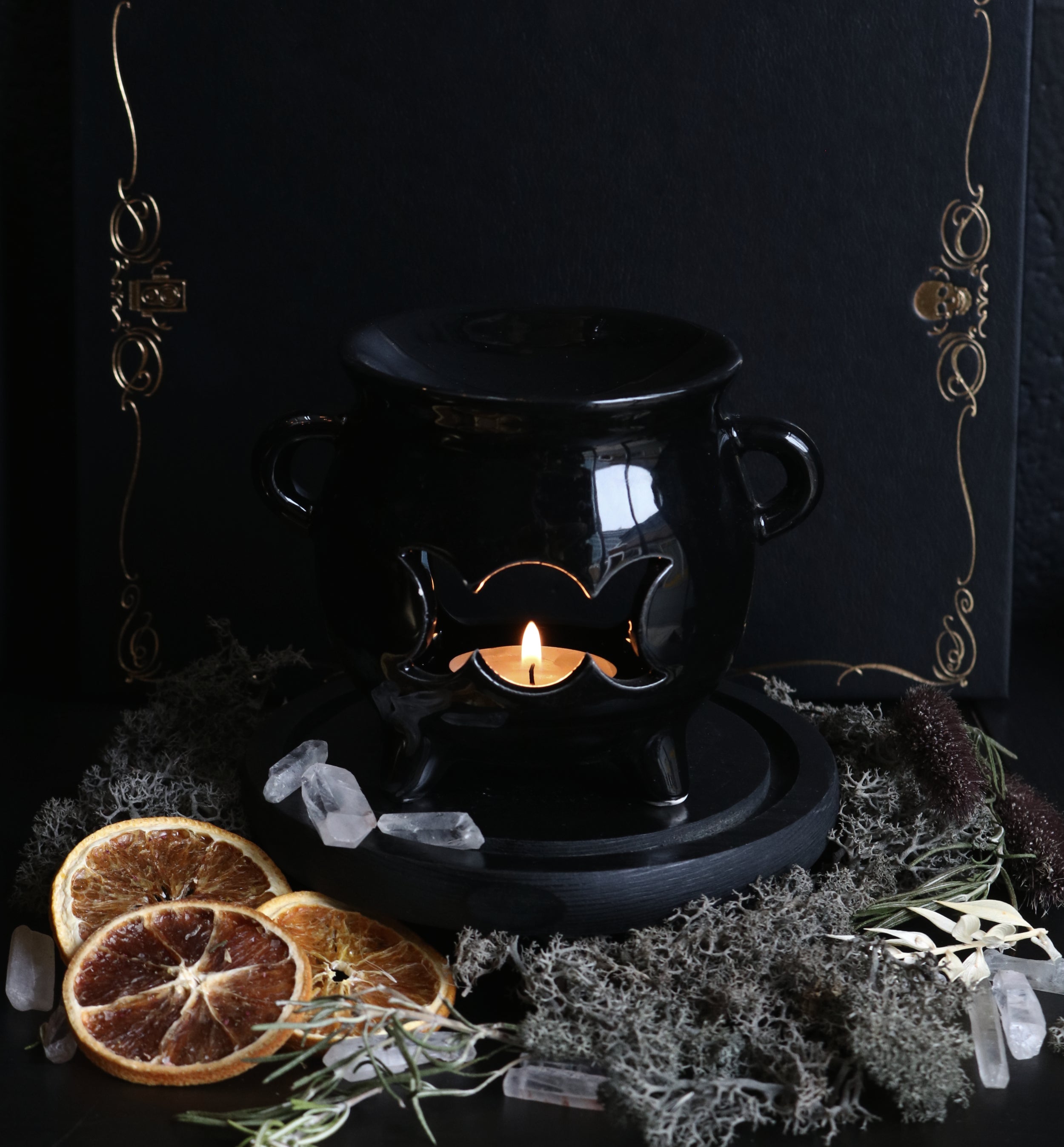 Triple Moon Cauldron Wax Burner