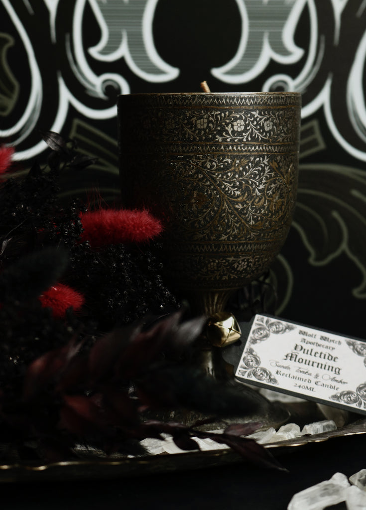 Yuletide Mourning Vintage Brass Kashmiri Goblet Candle 240ml