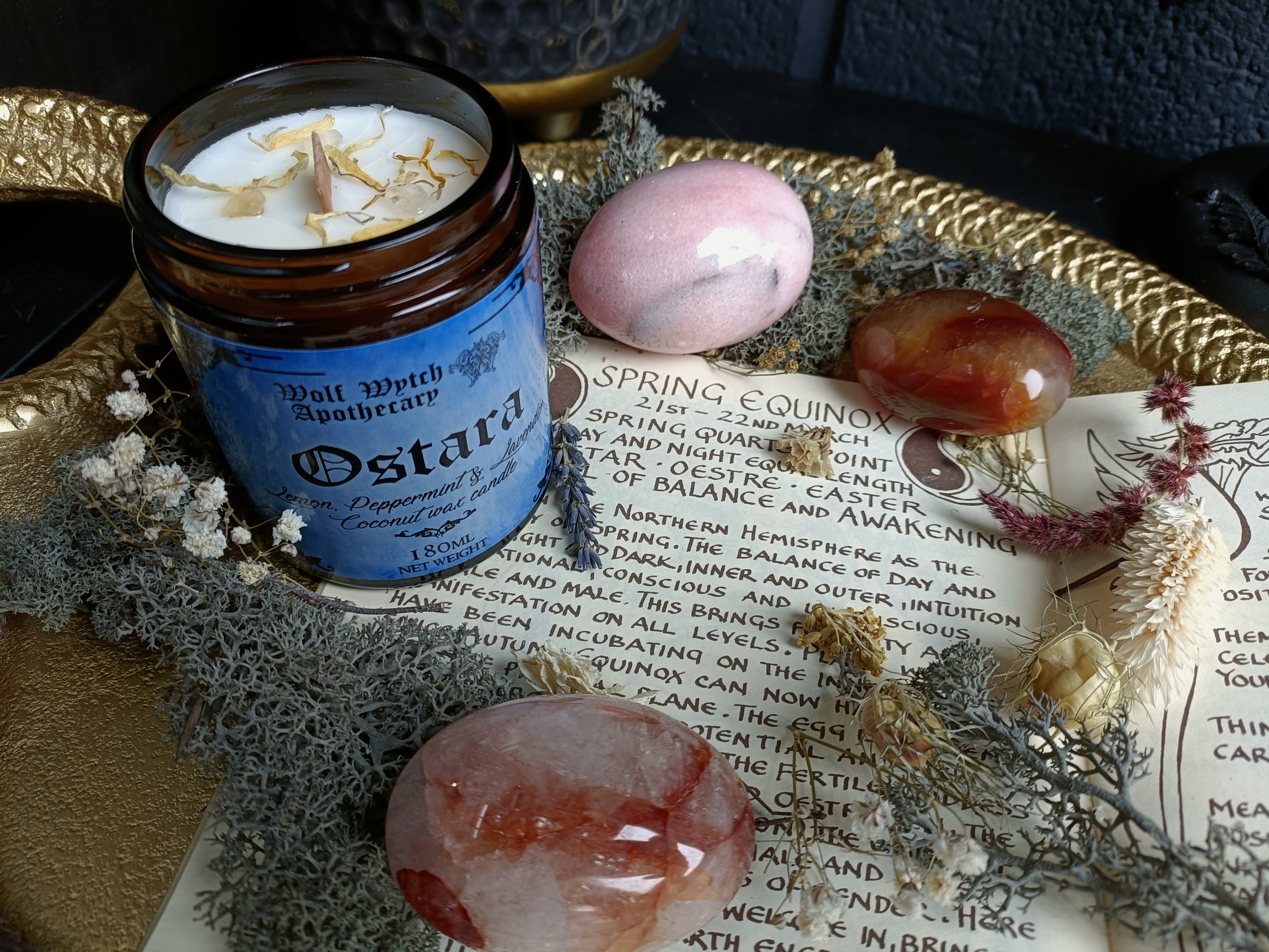 Ostara Sabbat Botanical Candle | Lemon, Lavender, Peppermint