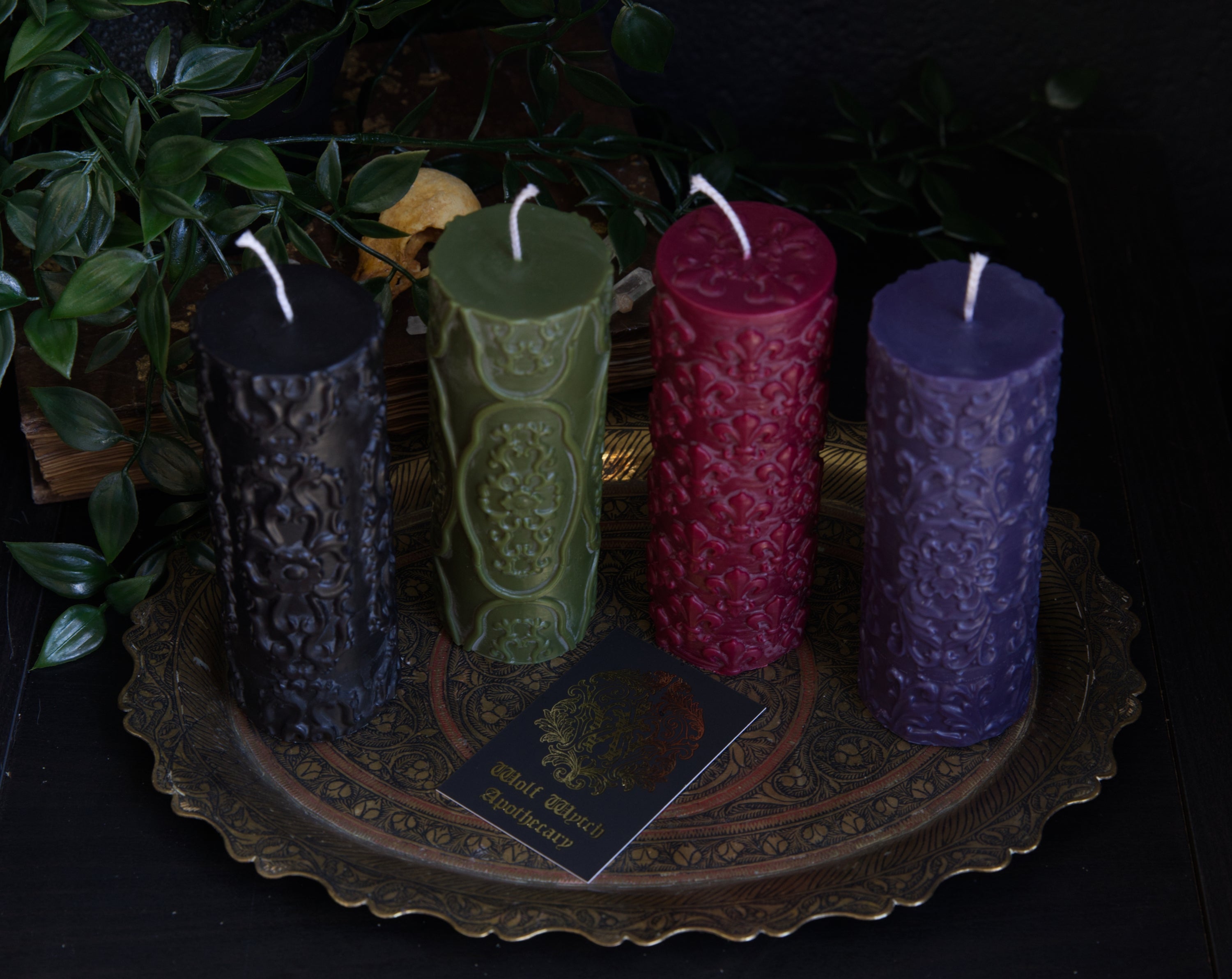 Gothic Victoriana Ornate Candle Set
