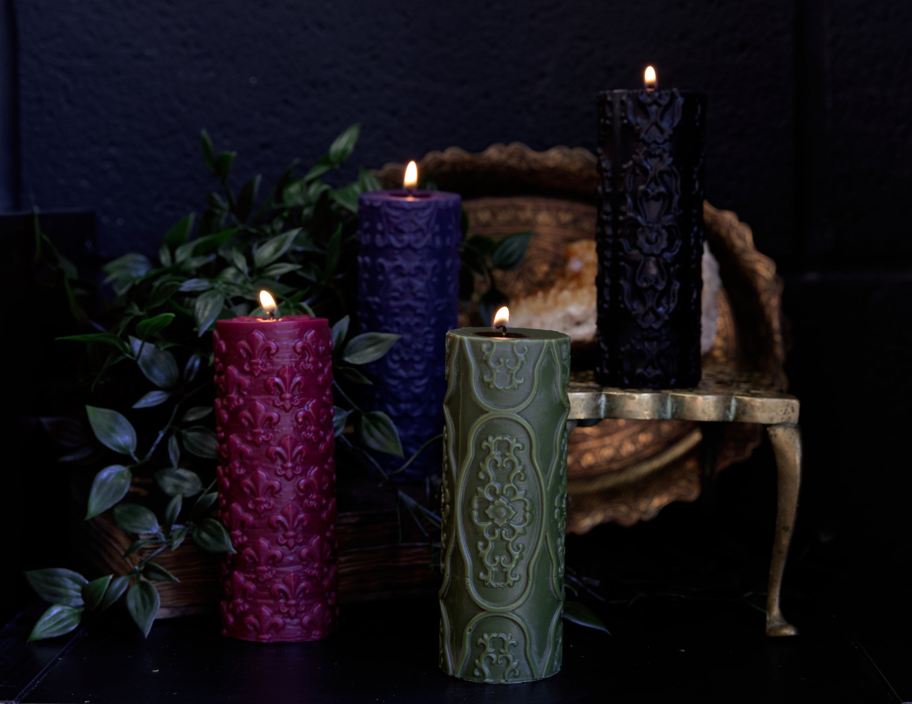 Gothic Victoriana Ornate Candle Set
