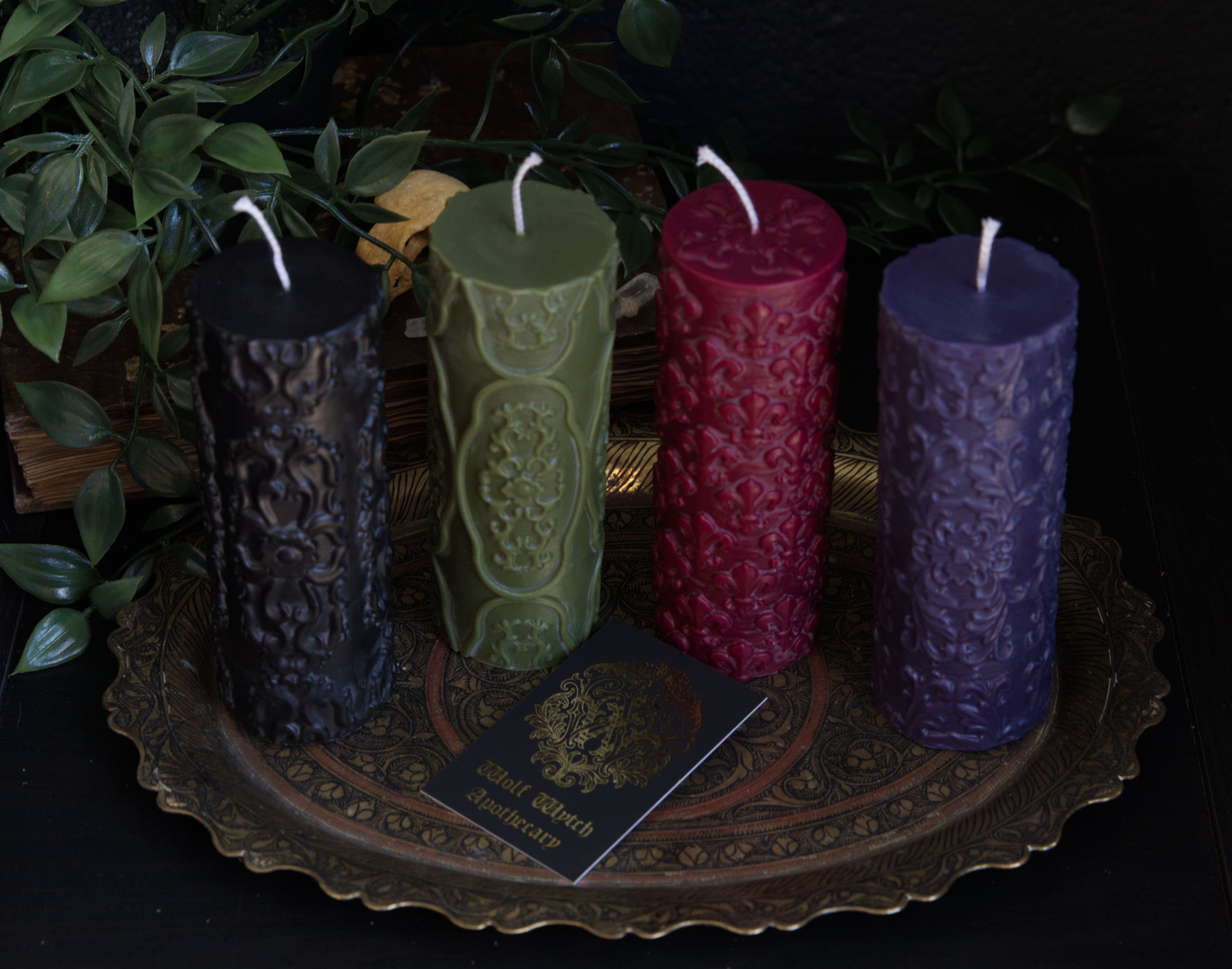 Gothic Victoriana Ornate Candle Set