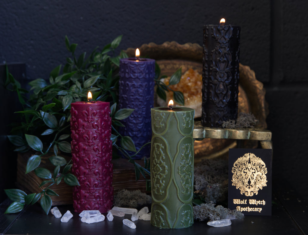 Gothic Victoriana Ornate Candle Set