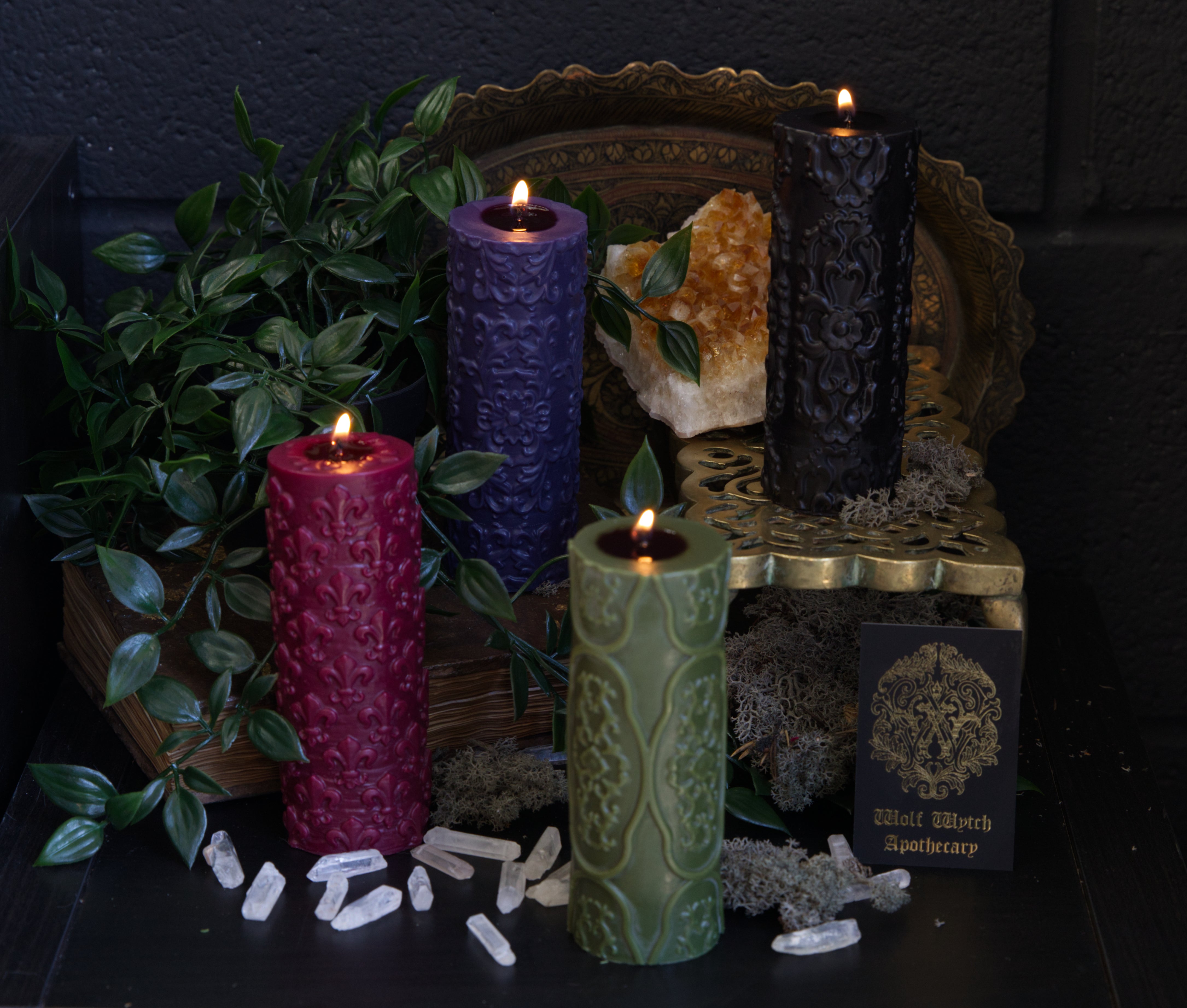 Gothic Victoriana Ornate Candle Set