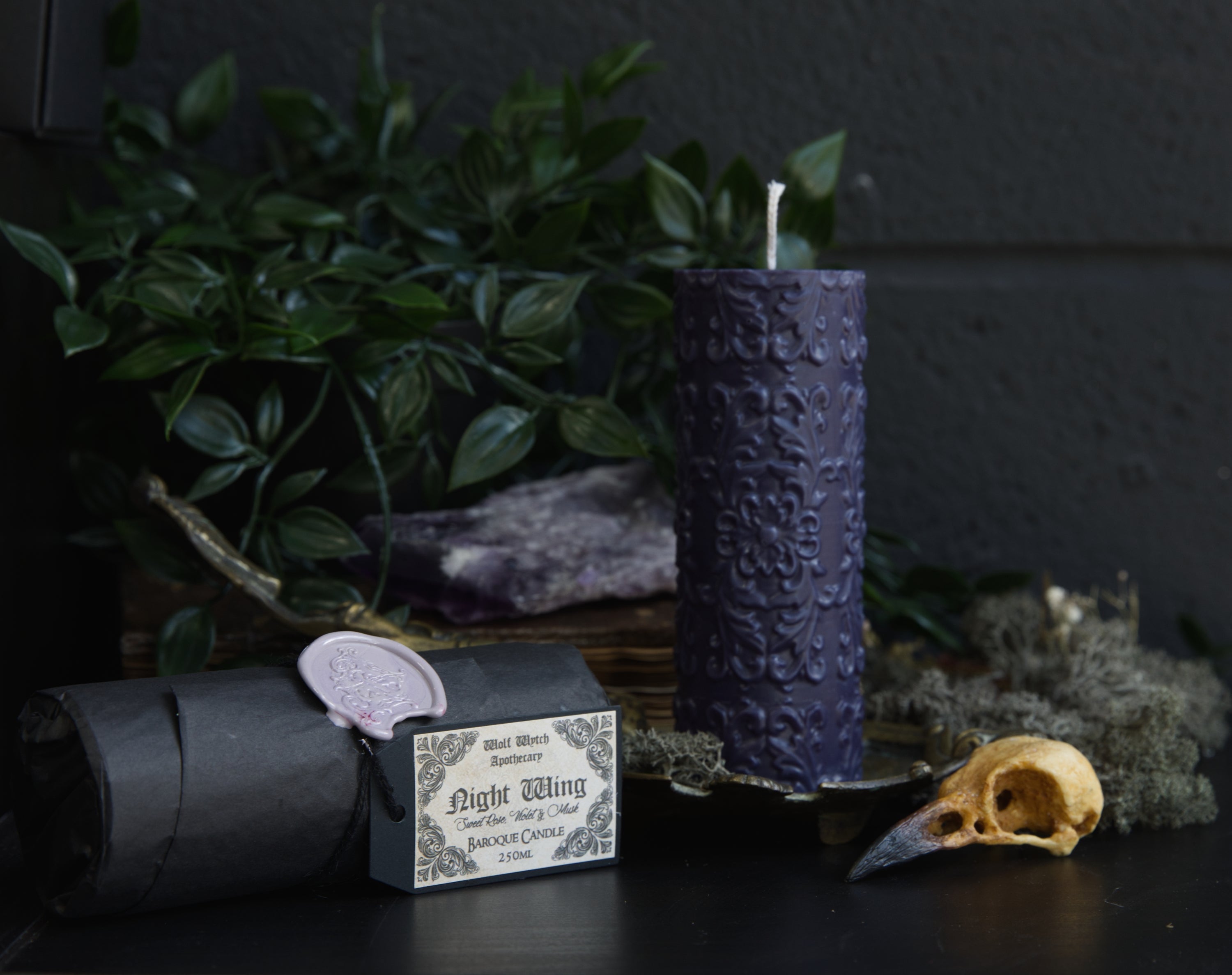 Night Wing Ornate Candle
