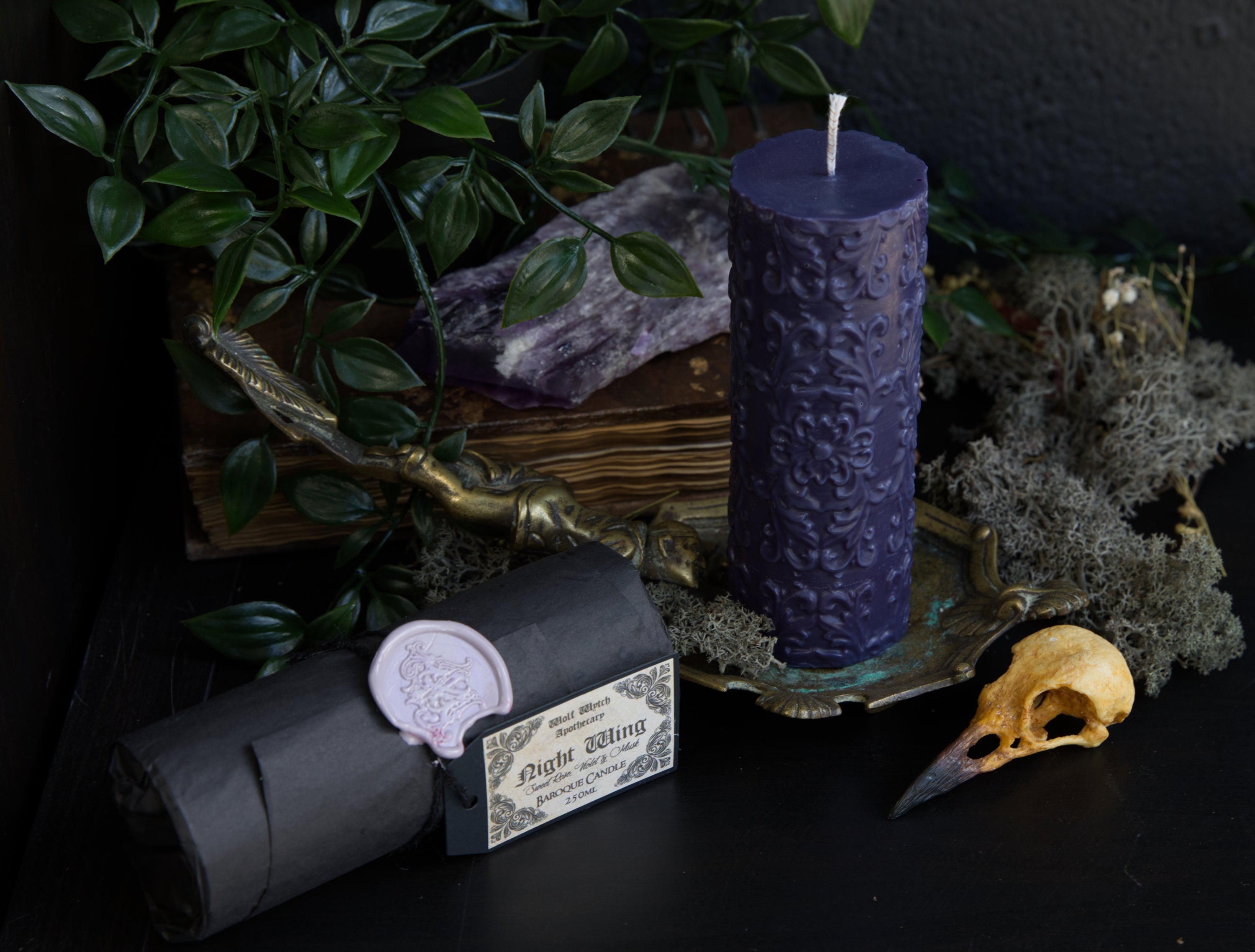Night Wing Ornate Candle