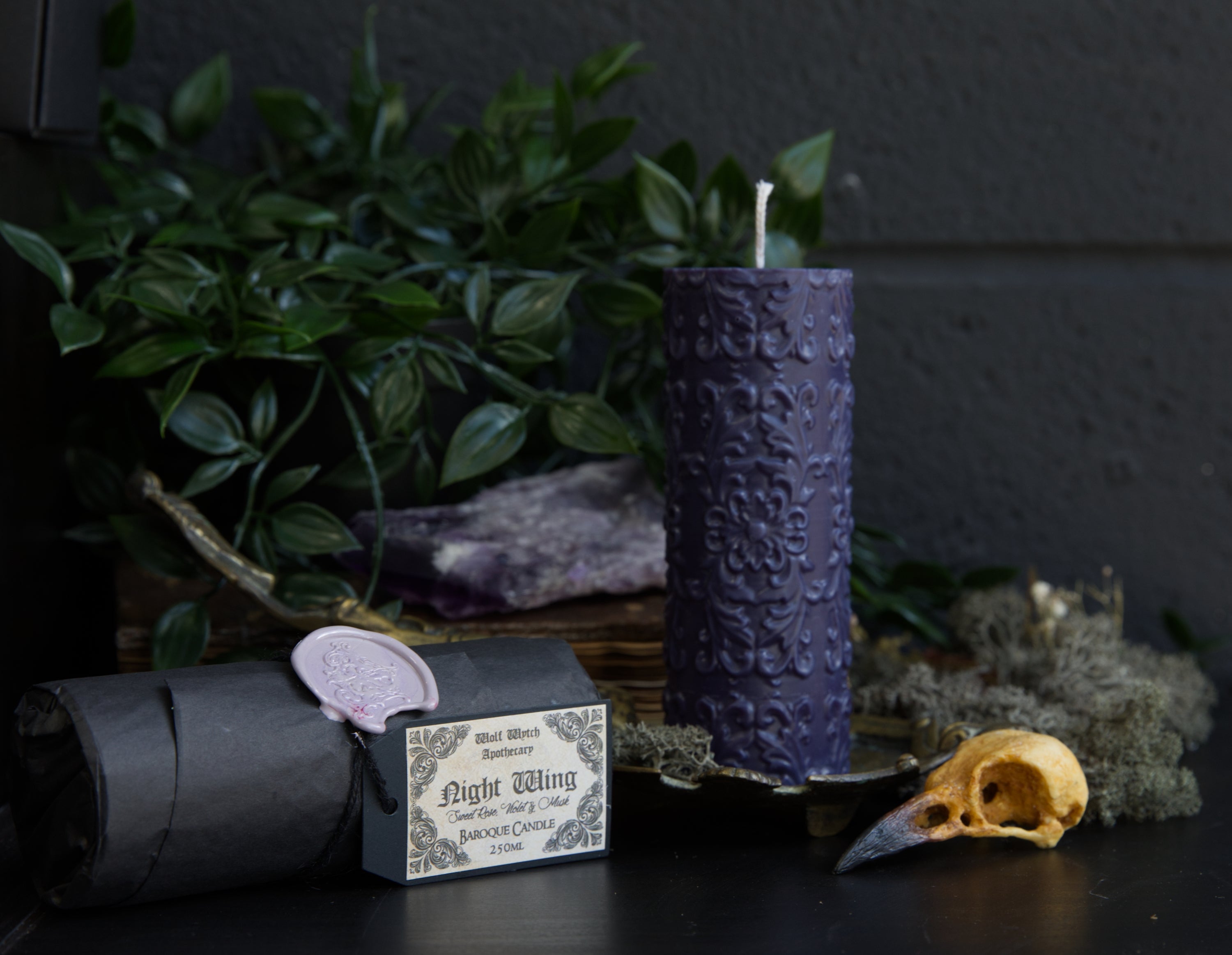 Night Wing Ornate Candle
